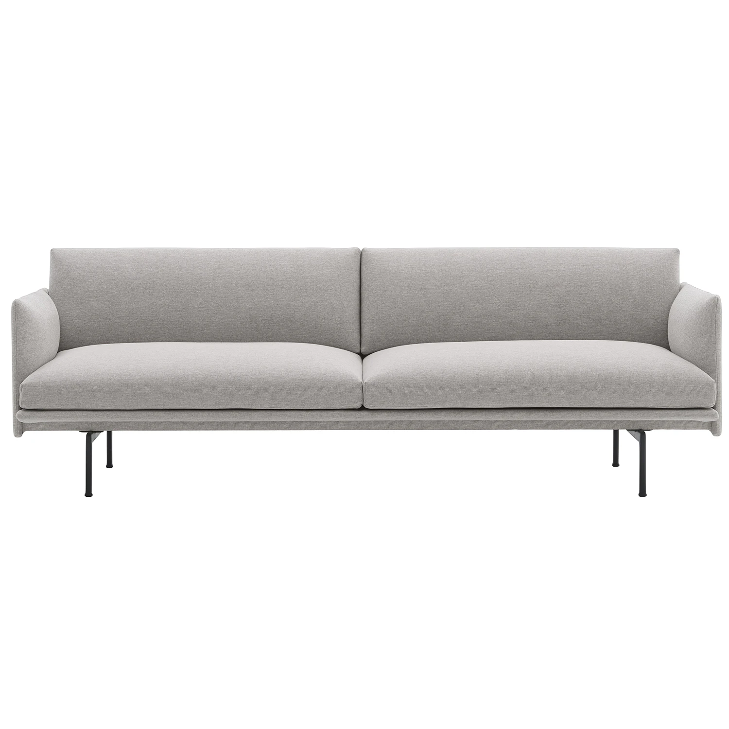 Muuto Outline Soffa 3-sits Svart Aluminium / - 3-sitssoffor Linne Clay 12