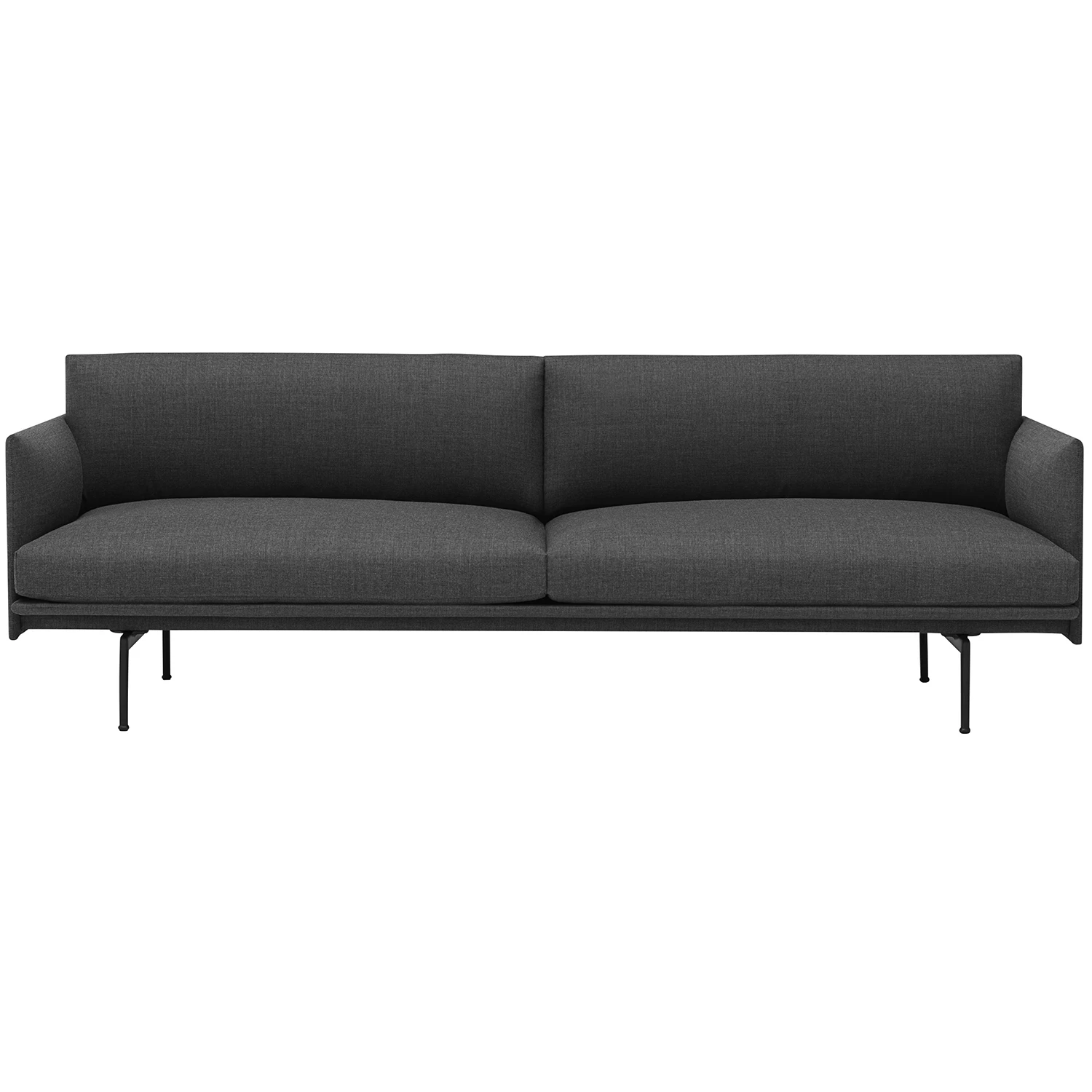 Muuto Outline Soffa 3-sits Svart Aluminium / Remix 163 - 3-sitssoffor Nyull M&ouml;rkgr&aring;