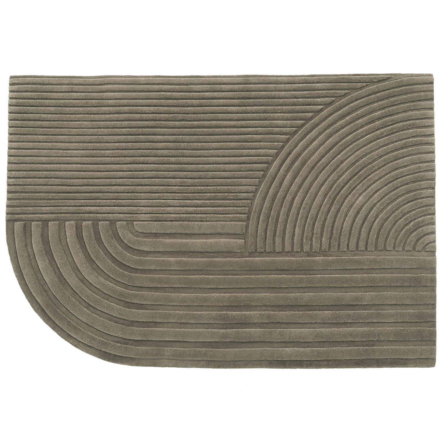 Muuto Relevo matta 170x240 Cm - Enfärgade mattor Ull Taupe