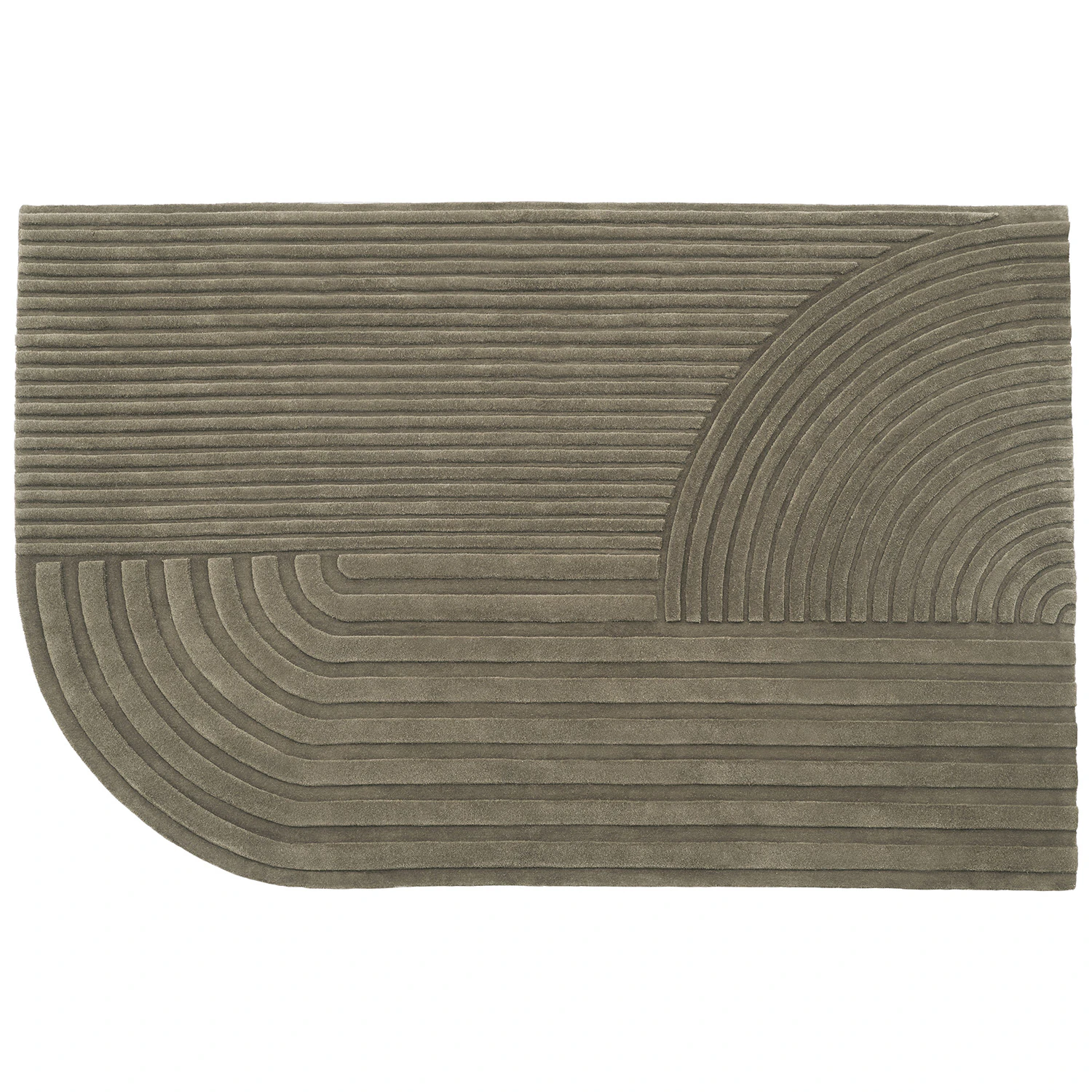 Muuto Relevo matta 200x300 Cm - Enfärgade mattor Ull Taupe