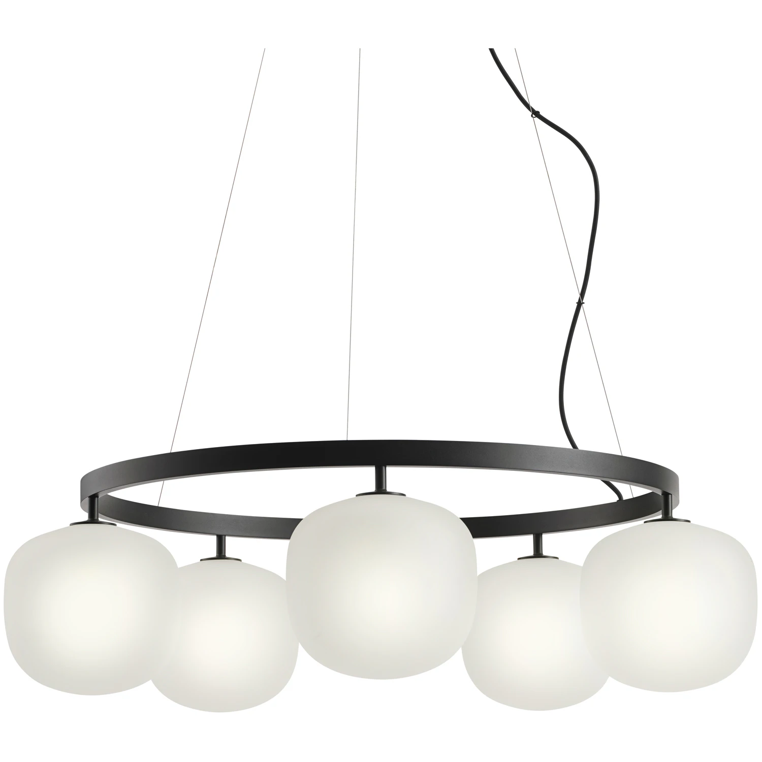 Muuto Rime Ljuskrona 80 Cm - Pendellampor Aluminium Svart