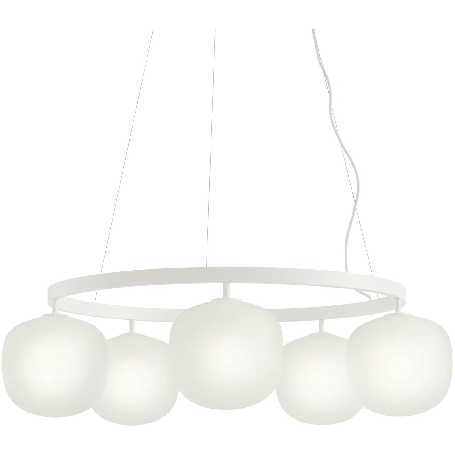 Muuto Rime Ljuskrona 80 Cm - Pendellampor Aluminium Vit
