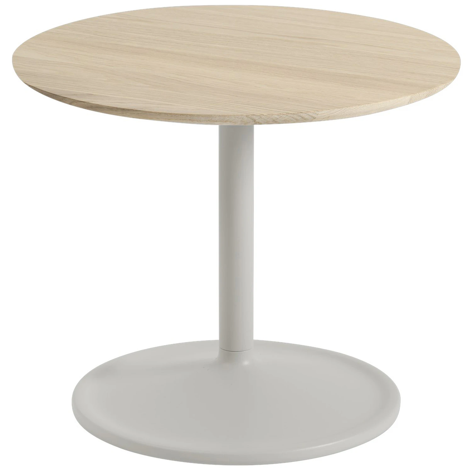 Muuto Soft Sidobord &Oslash;48x40 Cm Solid Ek / - Sidobord & Avlastningsbord Massiv Ek Gr&aring;