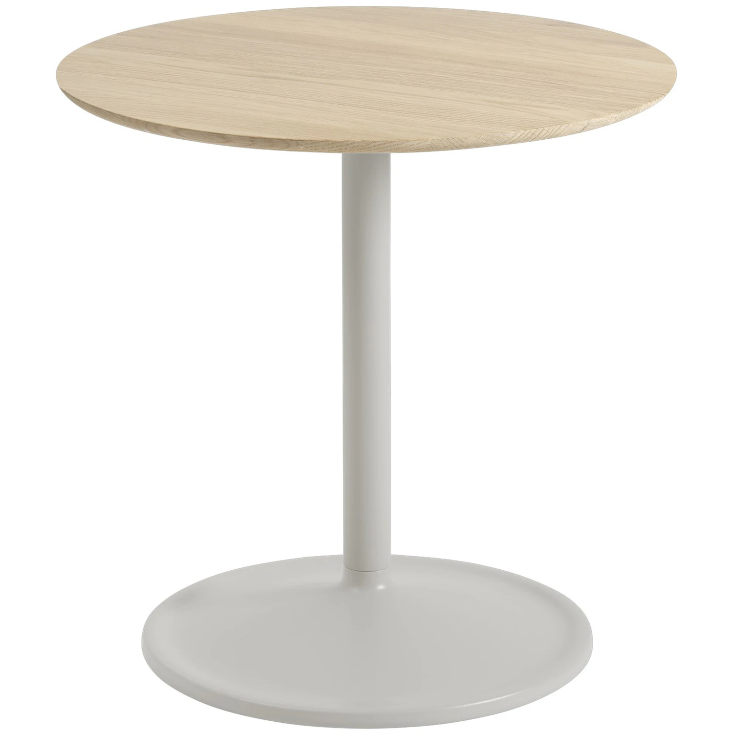 Muuto Soft Sidobord &Oslash;48x48 Cm Solid Ek / - Sidobord & Avlastningsbord Massiv Ek Gr&aring;