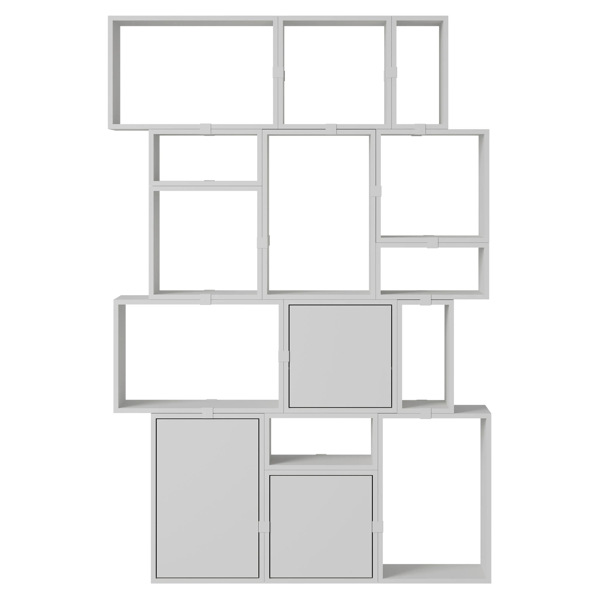 Muuto Stacked Configuration 2 Bokhylla - Bokhyllor Pu-lackerad Mdf Grå