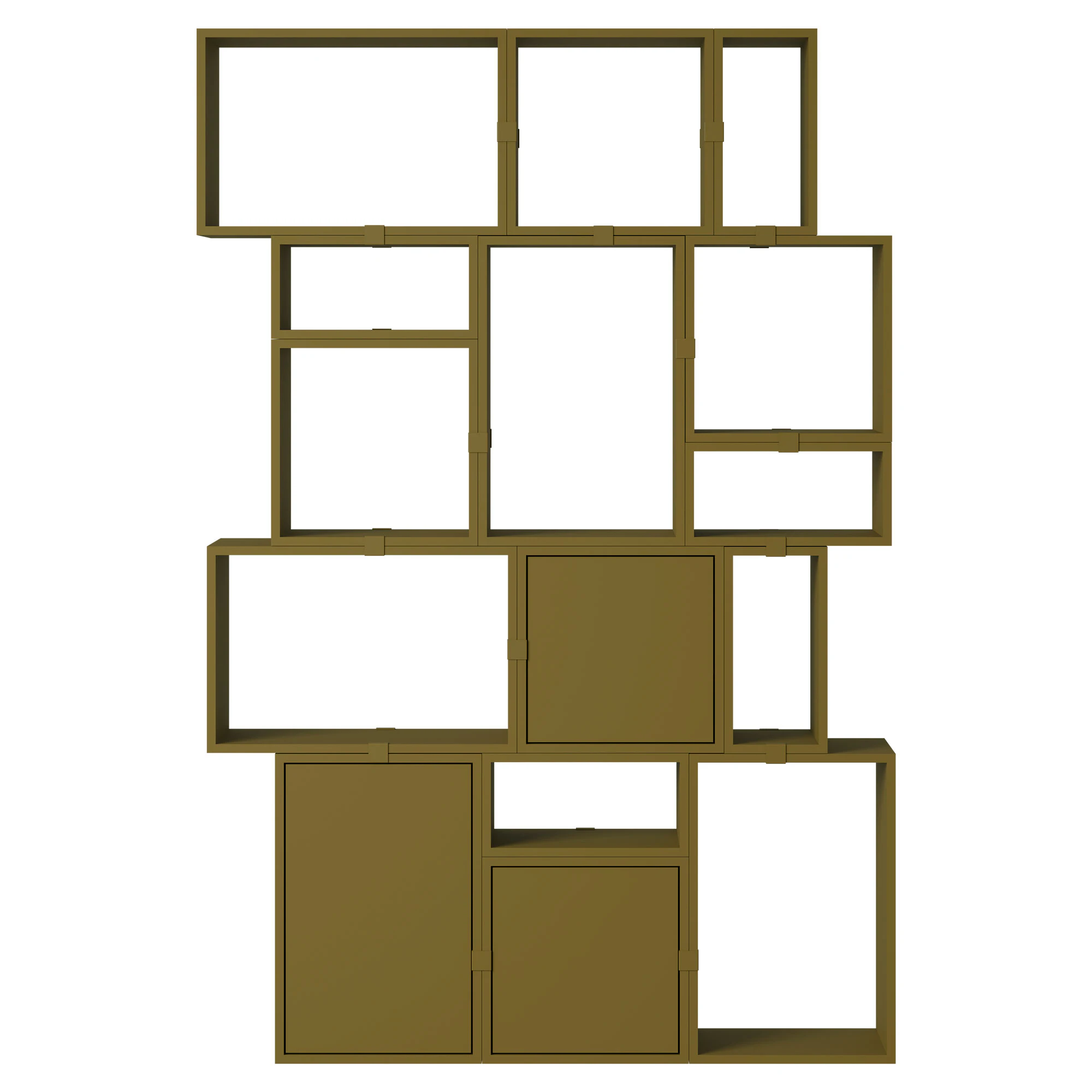 Muuto Stacked Configuration 2 Bokhylla M&ouml;rkgr&ouml;n - Bokhyllor Pu-lackerad Mdf Brungr&ouml;n