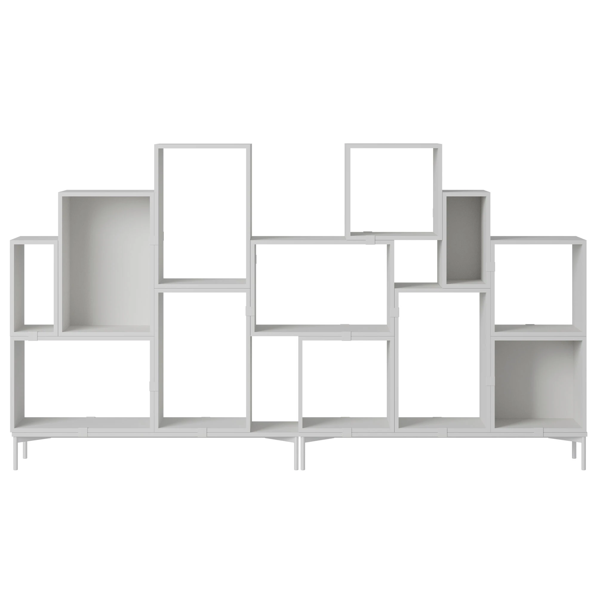Muuto Stacked Configuration 3 Bokhylla - Bokhyllor Pu-lackerad Mdf Gr&aring;