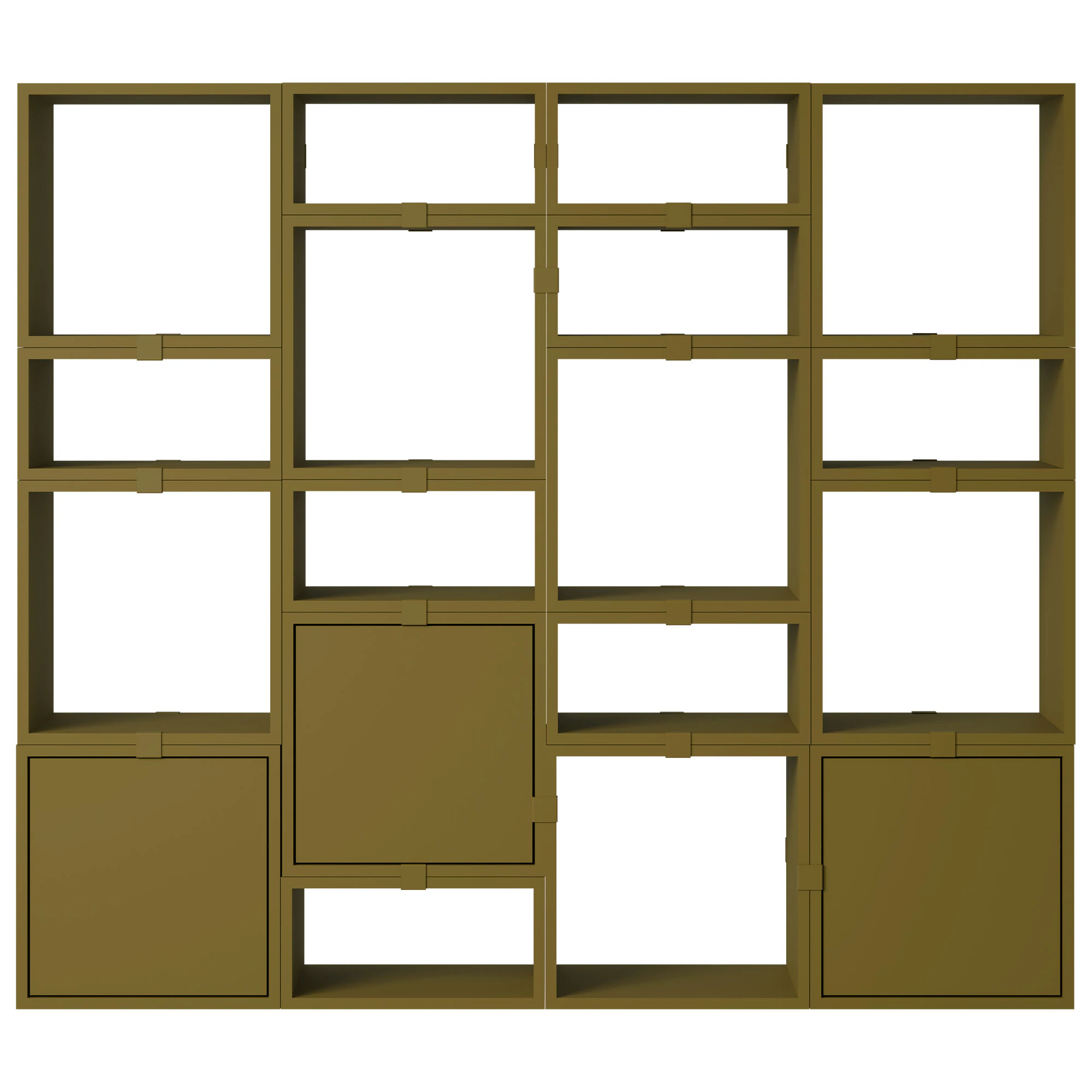 Muuto Stacked Configuration 4 Bokhylla M&ouml;rkgr&ouml;n - Bokhyllor Pu-lackerad Mdf Brungr&ouml;n