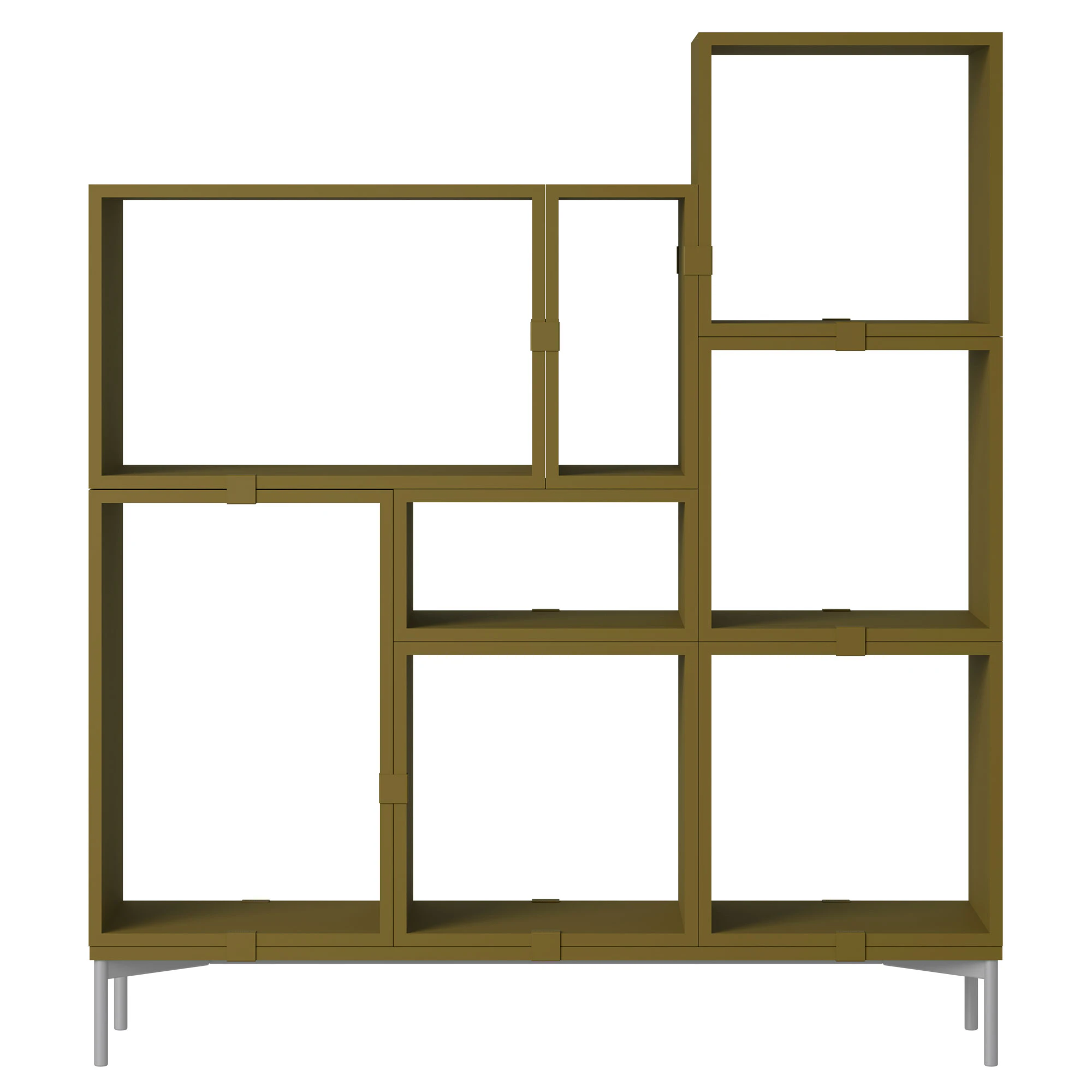 Muuto Stacked Configuration 5 Bokhylla M&ouml;rkgr&ouml;n - Bokhyllor Pu-lackerad Mdf Brungr&ouml;n