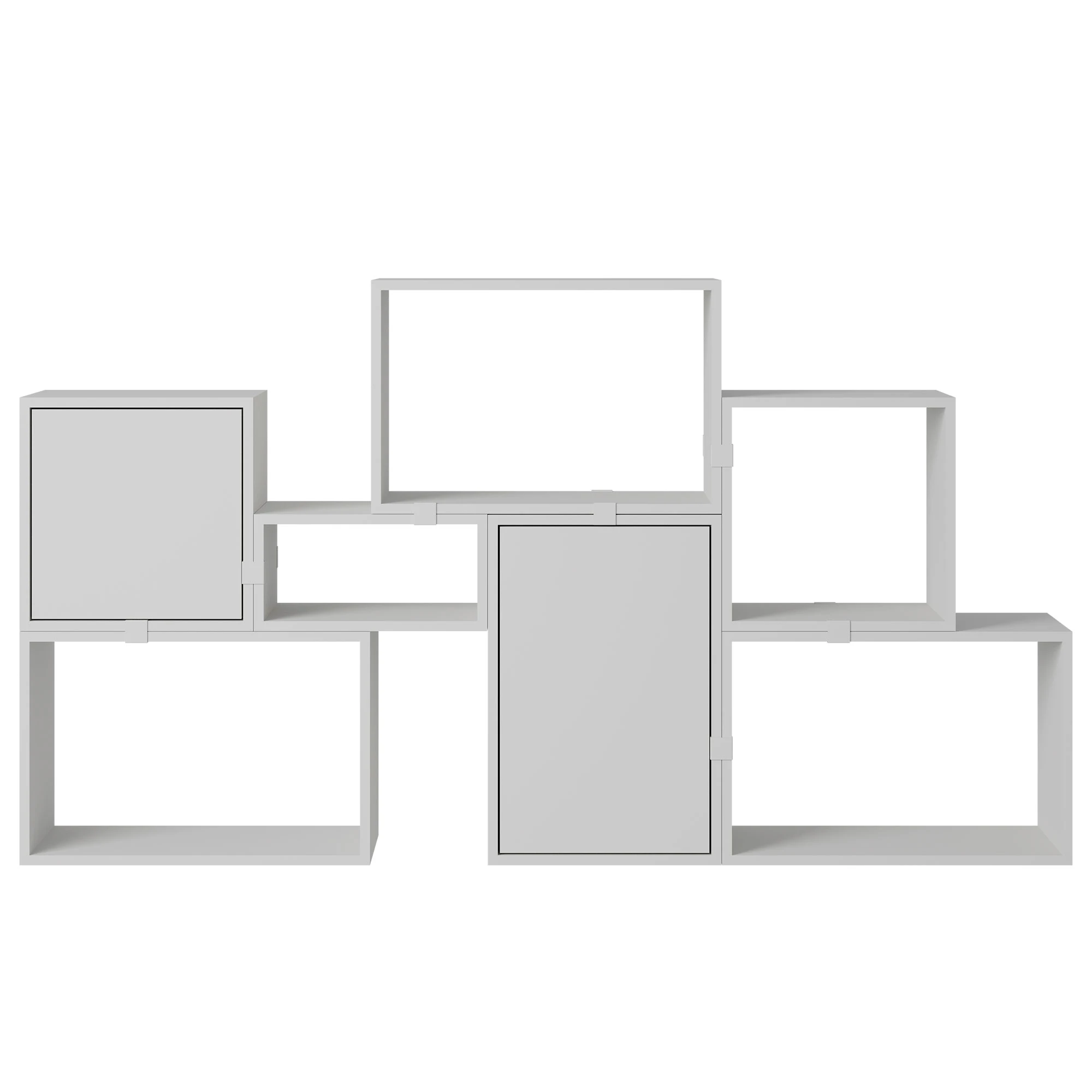 Muuto Stacked Configuration 6 Bokhylla - Bokhyllor Pu-lackerad Mdf Gr&aring;