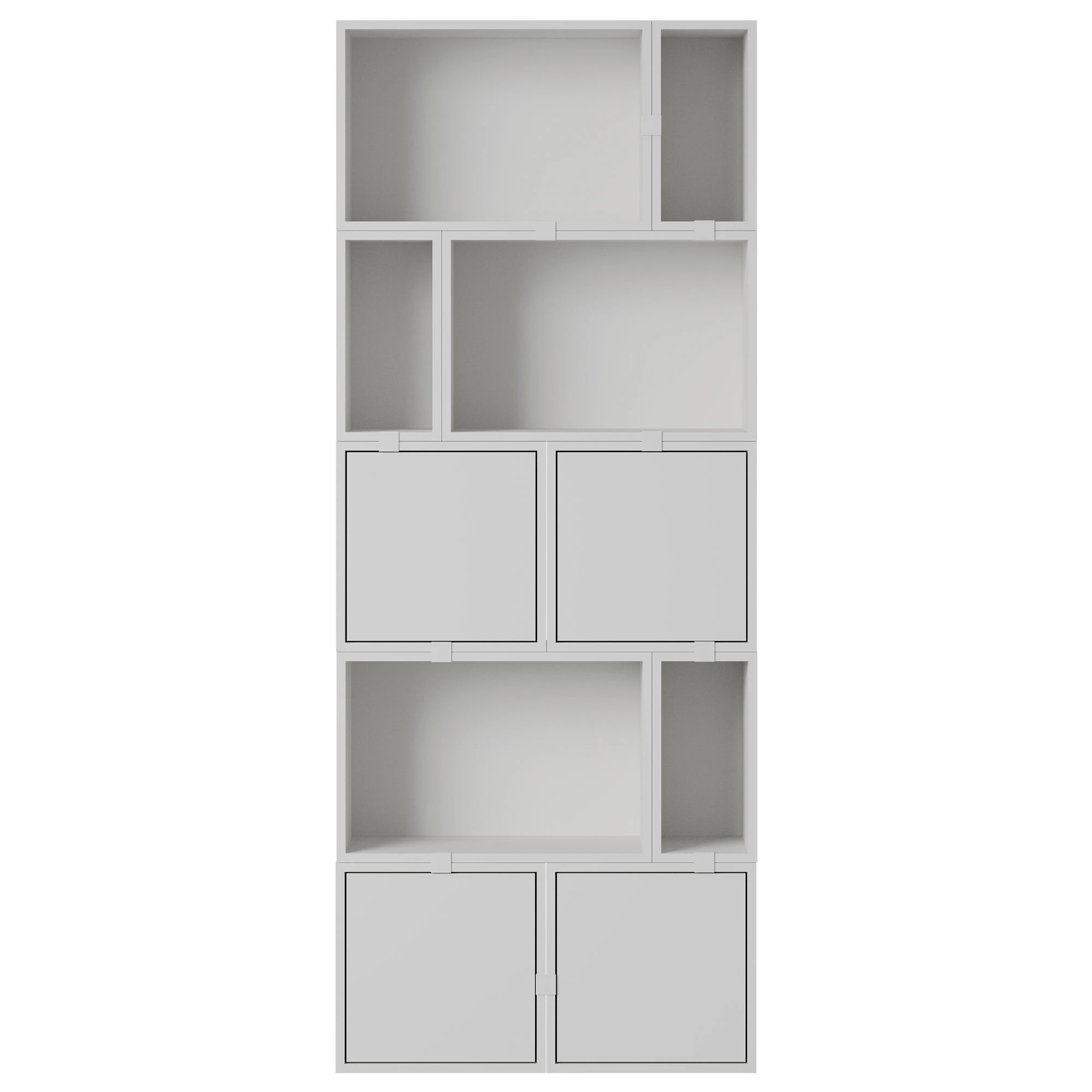 Muuto Stacked Configuration 8 Bokhylla - Bokhyllor Pu-lackerad Mdf Gr&aring;