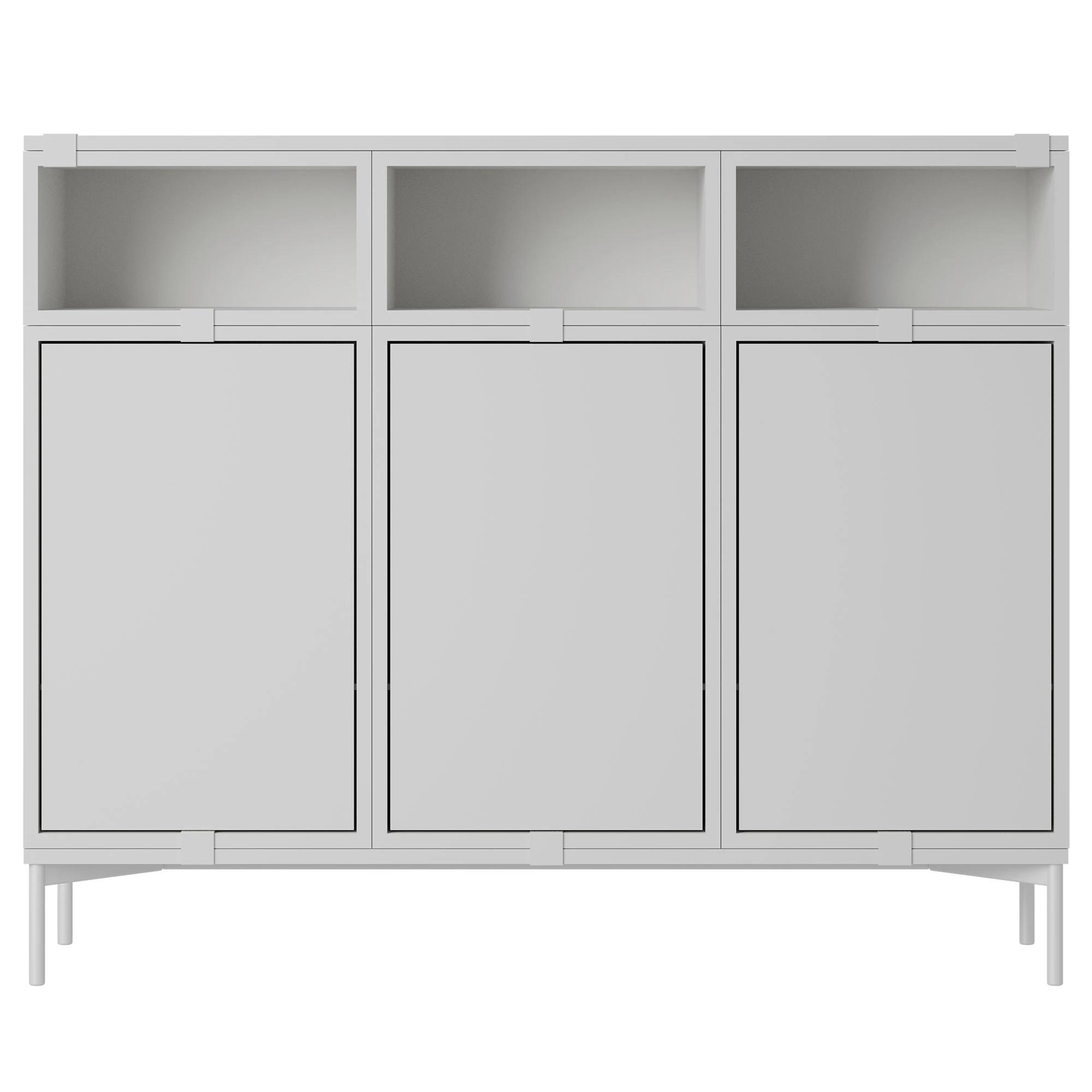 Muuto Stacked Configuration 3 Skänk - Sidobord & Avlastningsbord Pu-lackerad Mdf Grå