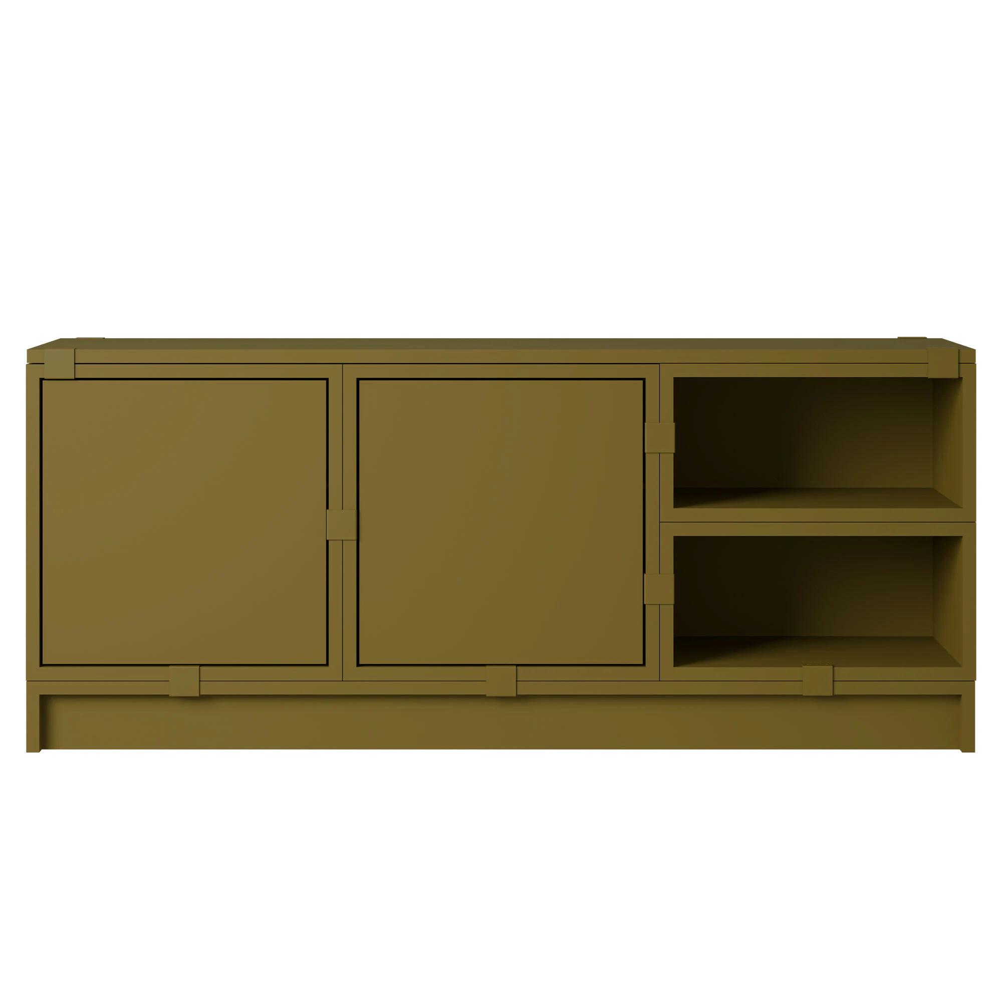 Muuto Stacked Configuration 2 Hallmöbel Mörkgrön - Bokhyllor Pu-lackerad Mdf Brungrön