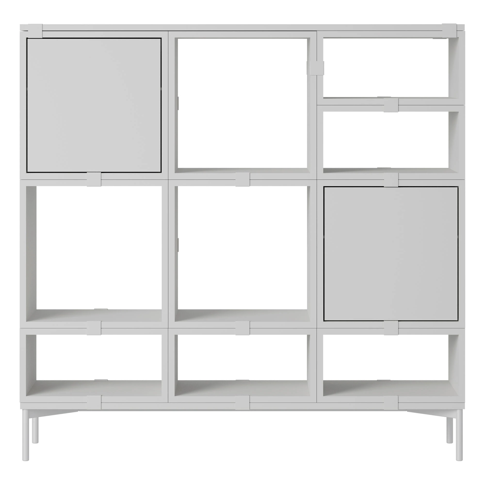 Muuto Stacked Configuration 3 Förvaring Hylla - Bokhyllor Pu-lackerad Mdf Grå