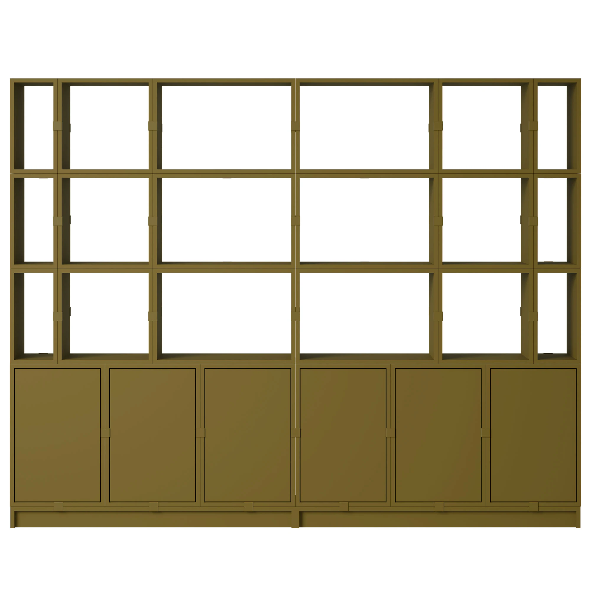 Muuto Stacked Configuration 2 Bokhylla M&ouml;rkgr&ouml;n - Bokhyllor Pu-lackerad Mdf Brungr&ouml;n