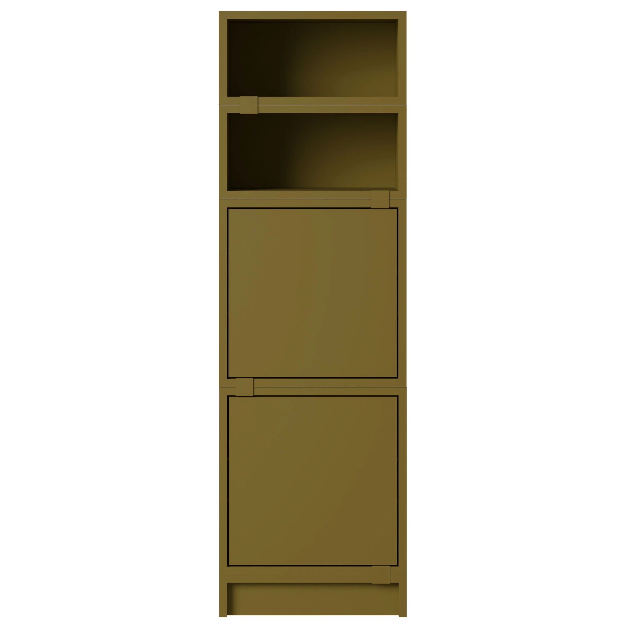 Muuto Stacked Configuration 4 Kontorshylla Mörkgrön - Bokhyllor Pu-lackerad Mdf Brungrön