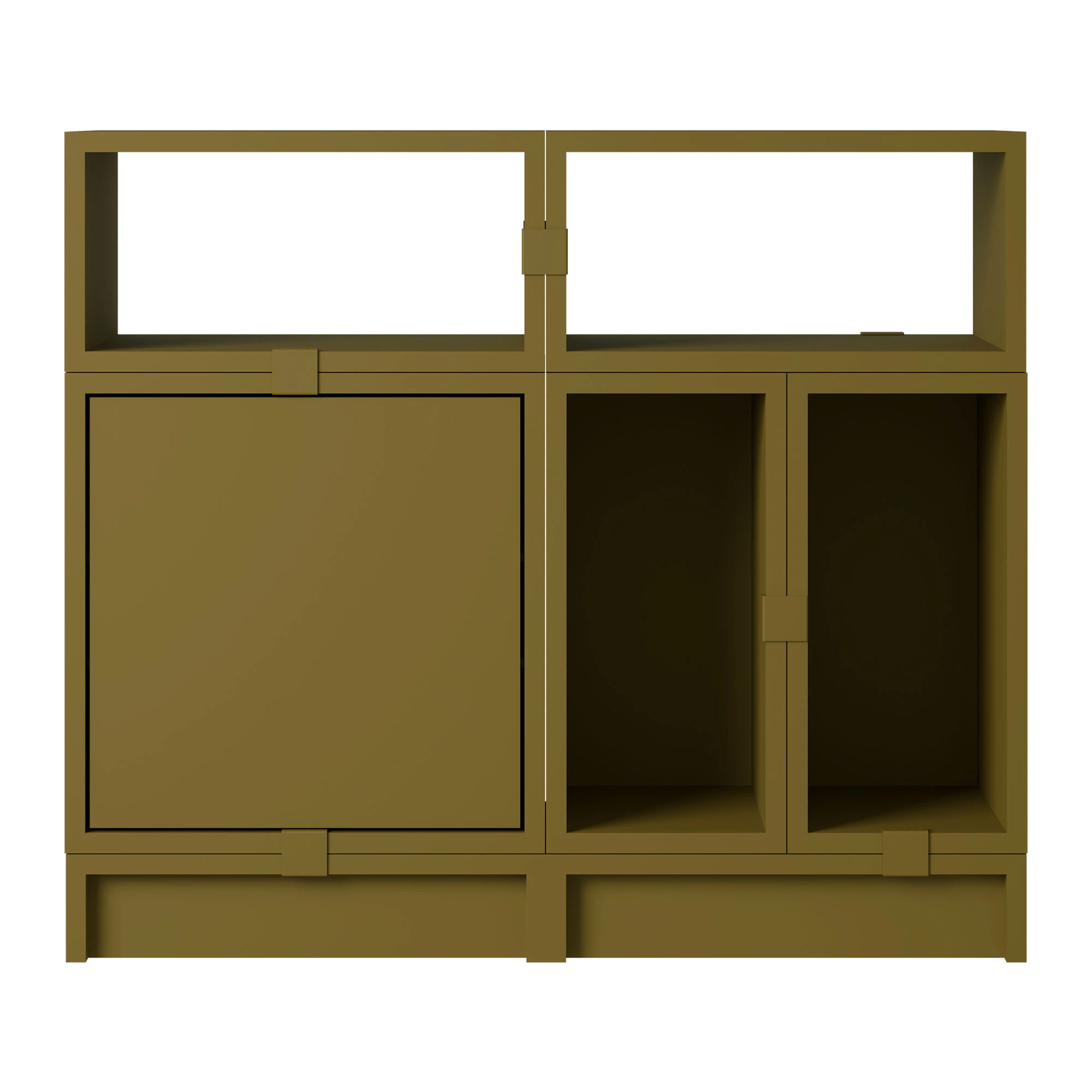 Muuto Stacked Configuration 5 Kontorshylla Mörkgrön - Bokhyllor Pu-lackerad Mdf Brungrön
