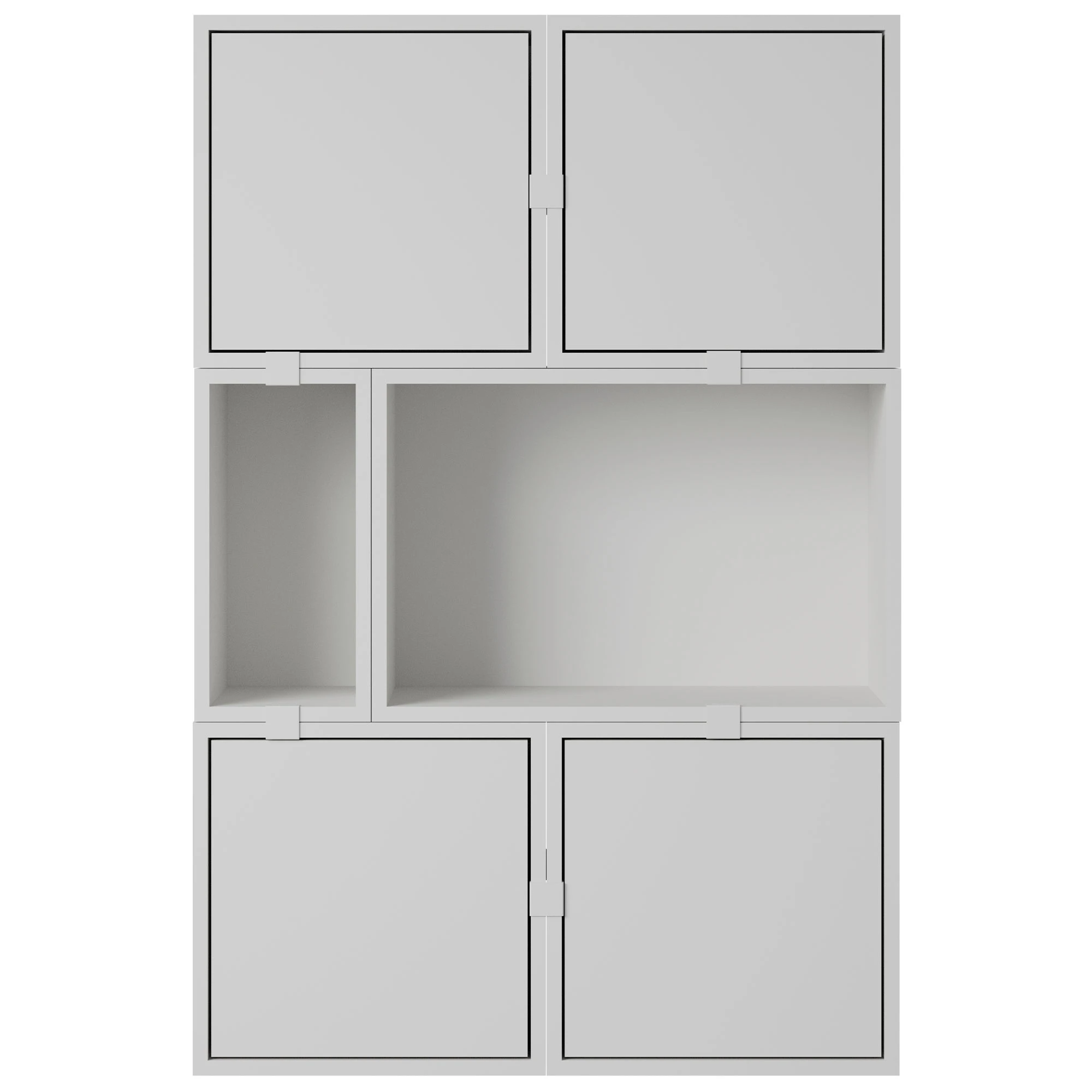 Muuto Stacked Configuration 4 Skänk - Sidobord & Avlastningsbord Pu-lackerad Mdf Grå