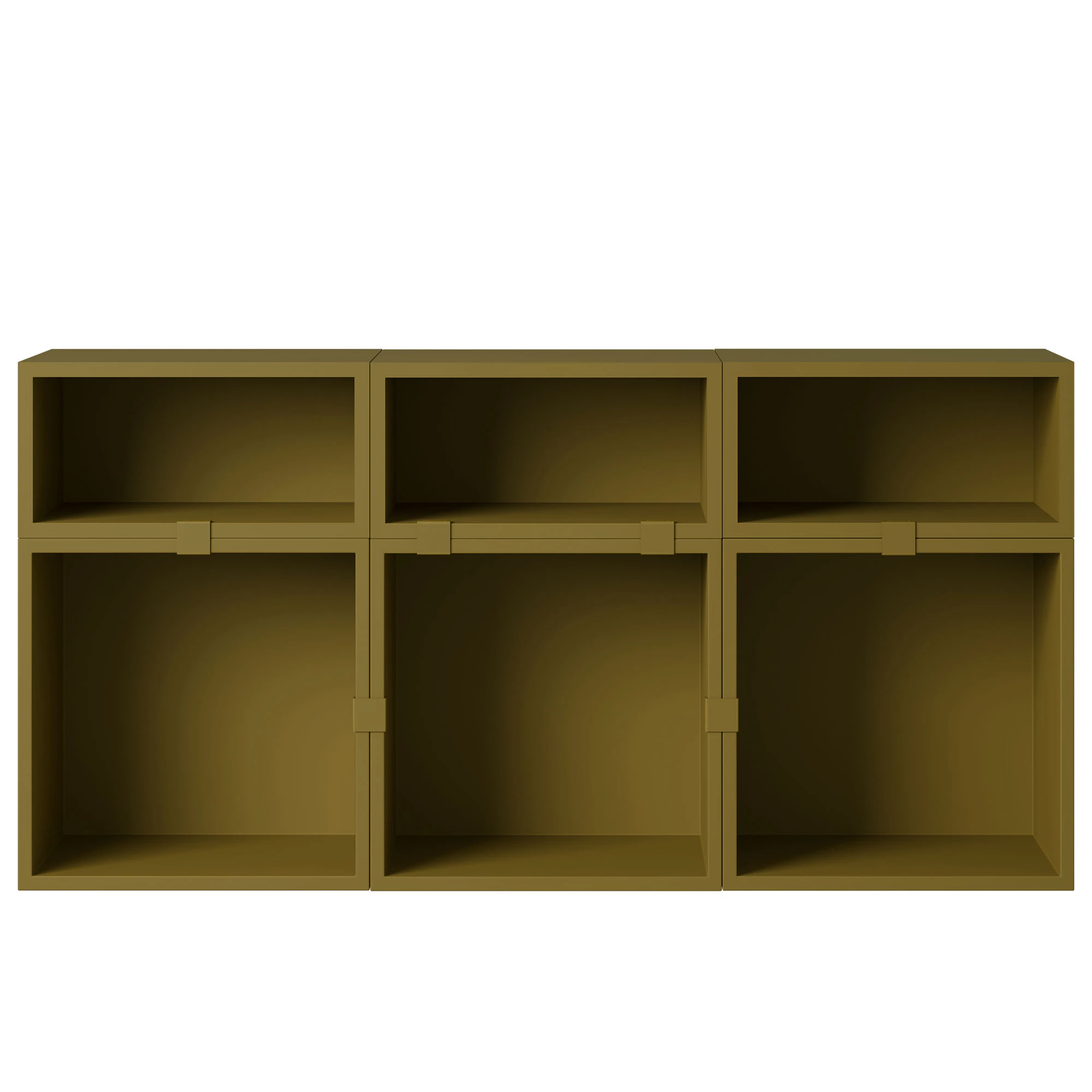 Muuto Stacked Configuration 5 Sk&auml;nk M&ouml;rkgr&ouml;n - Sidobord & Avlastningsbord Pu-lackerad Mdf Brungr&ouml;n