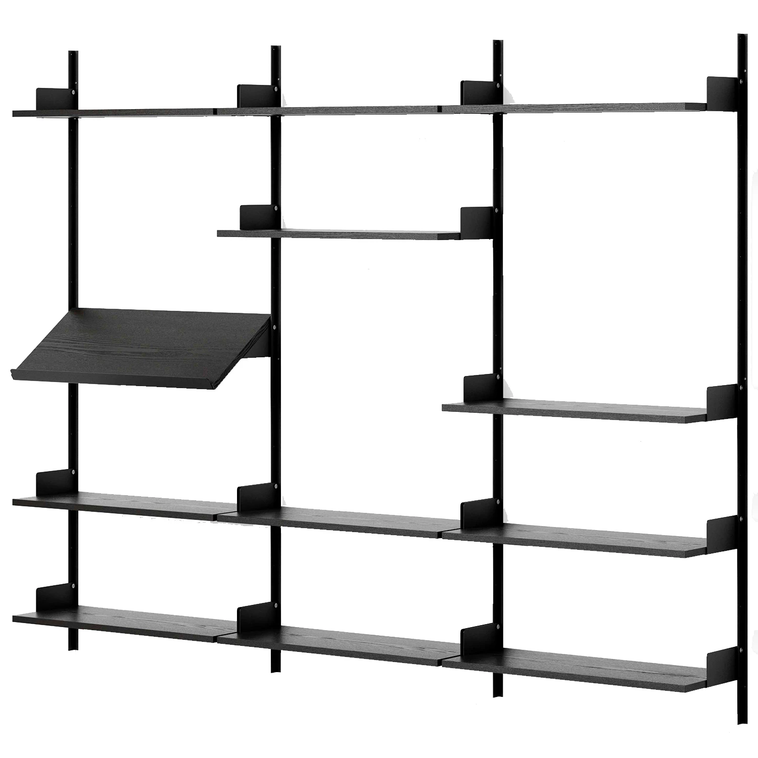 New Works Displayhylla 1900 Mm - Modulära hyllsystem Askfanér Svart