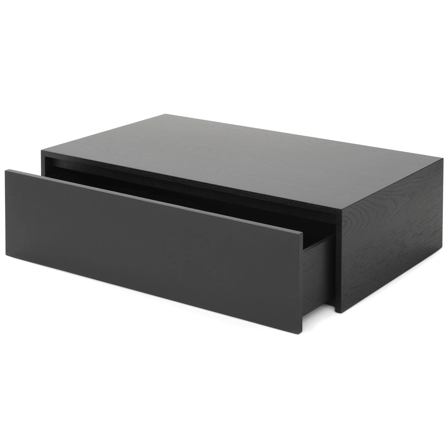 new works mass soffbord hög med låda - soffbord ekfanér svart ek