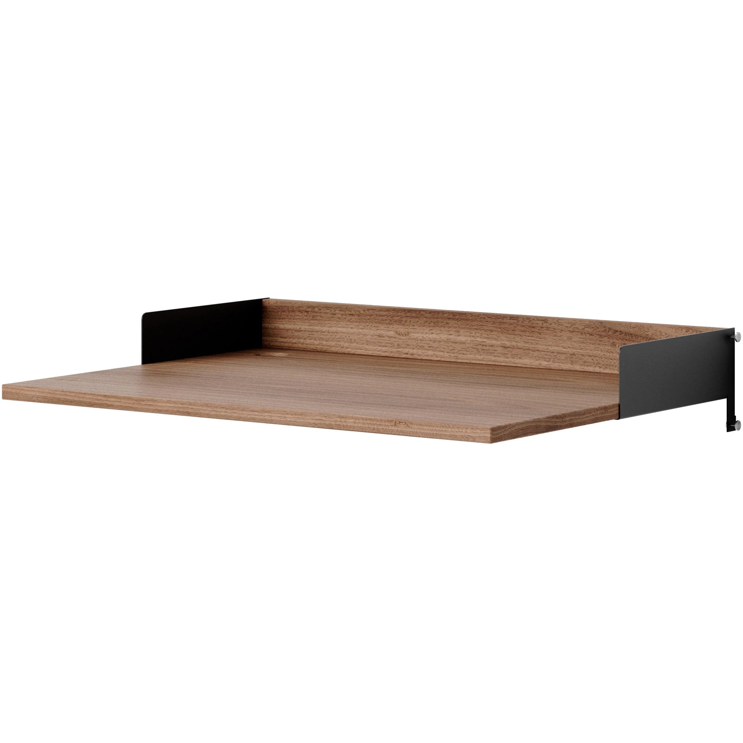 New Works Skrivbord Set Valnöt / - Modulära hyllsystem Fanér Svart