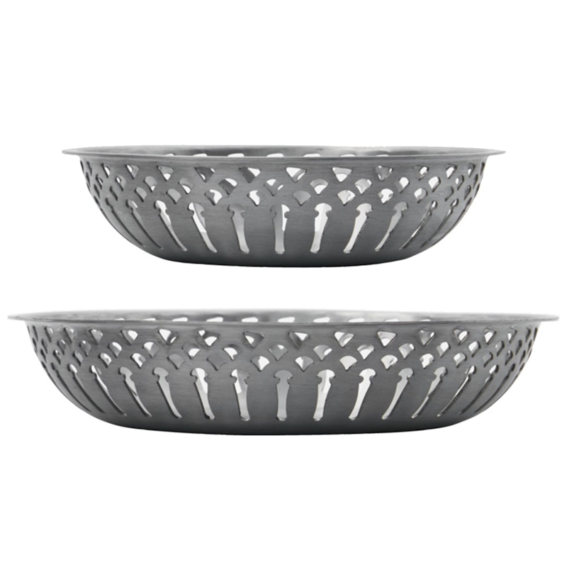 Brödkorg 2-pack, Antique Silver