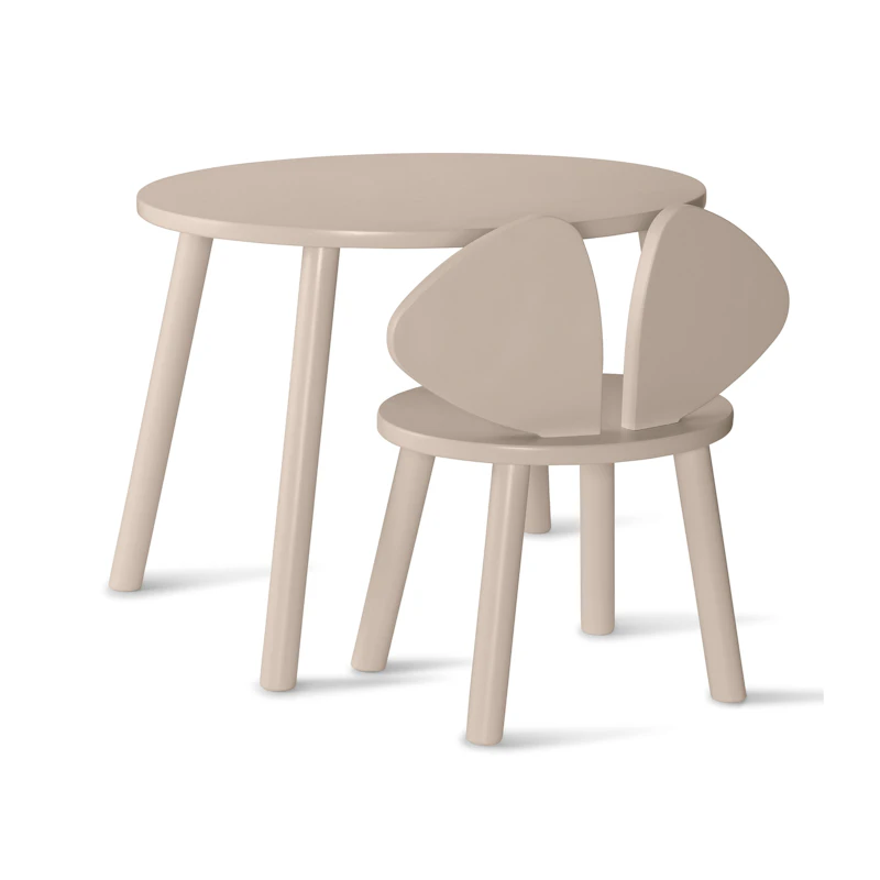 Mouse Set Barnstol + Bord (6-10 år), Beige