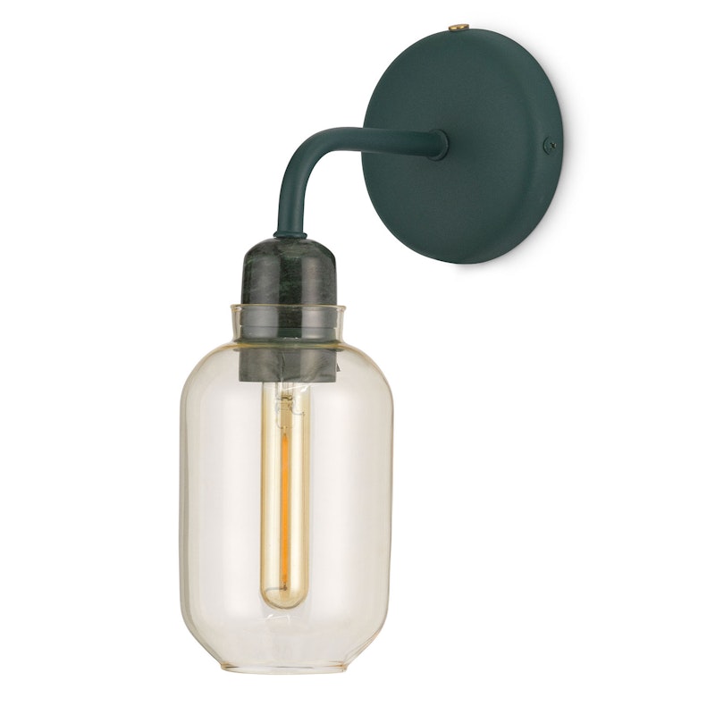 Amp Vägglampa, Guld / Grön