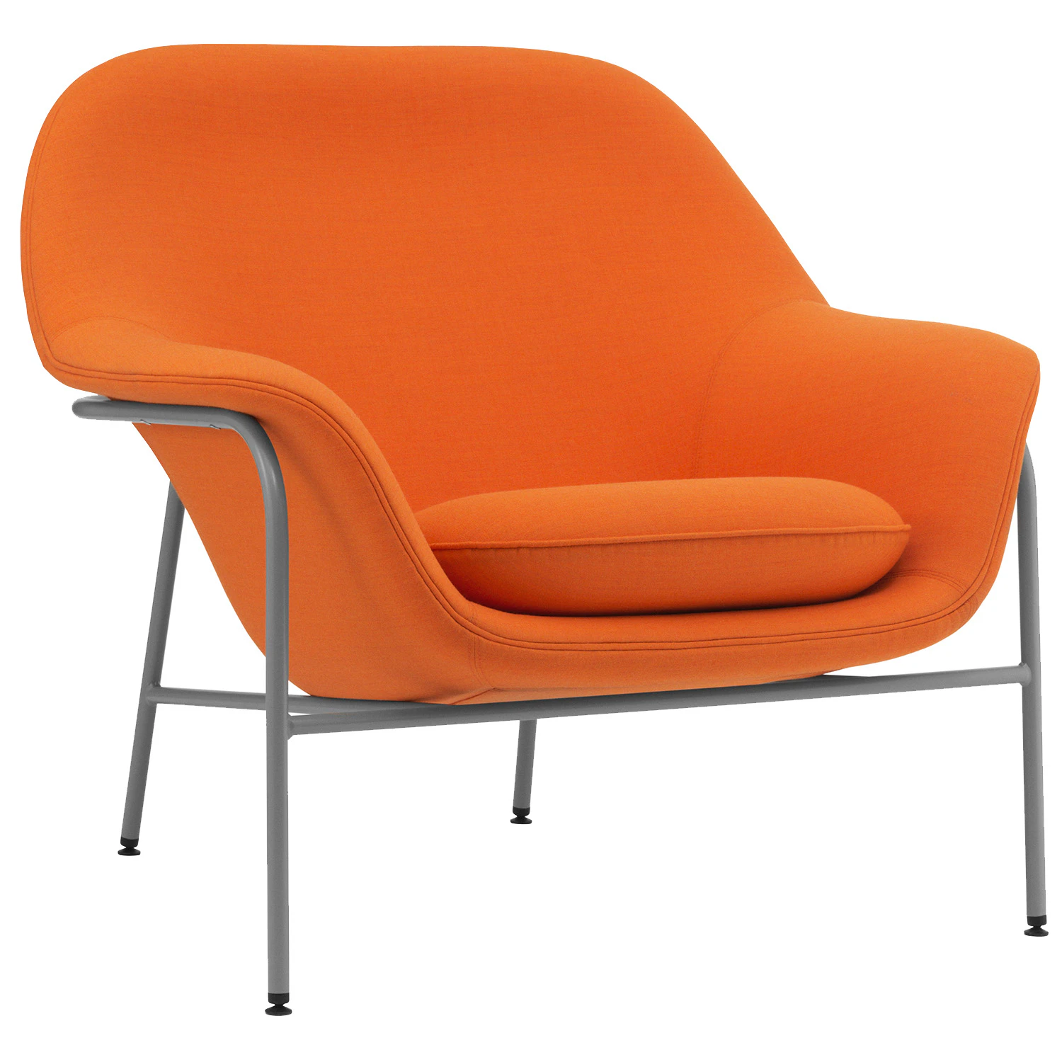 normann copenhagen drape low fåtölj remix 536 / grå - textil orange