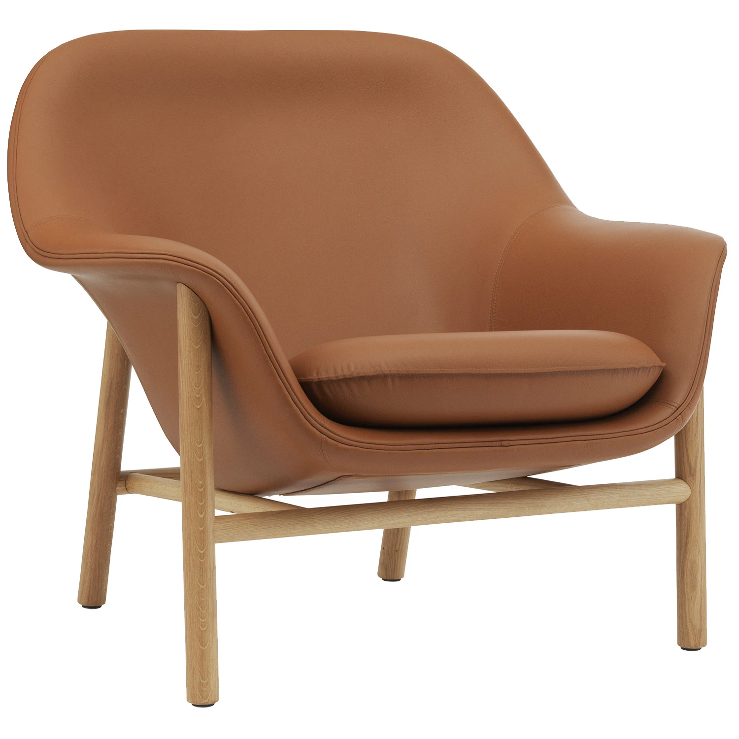 normann copenhagen drape low fåtölj ultra leather 41574 / ek - läder brun