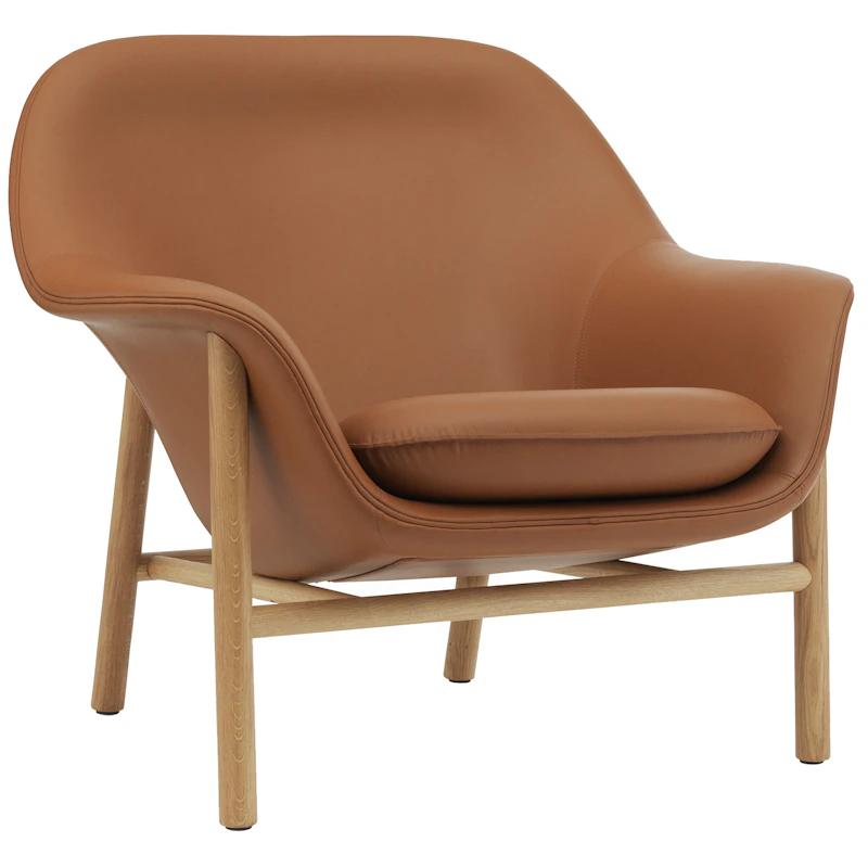 Drape Low Fåtölj, Ultra Leather 41574 / Ek