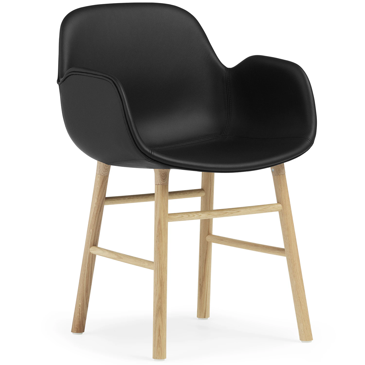 Normann Copenhagen Form Karmstol Ultra Leather 41599 / Ek - Stolar L&auml;der Svart