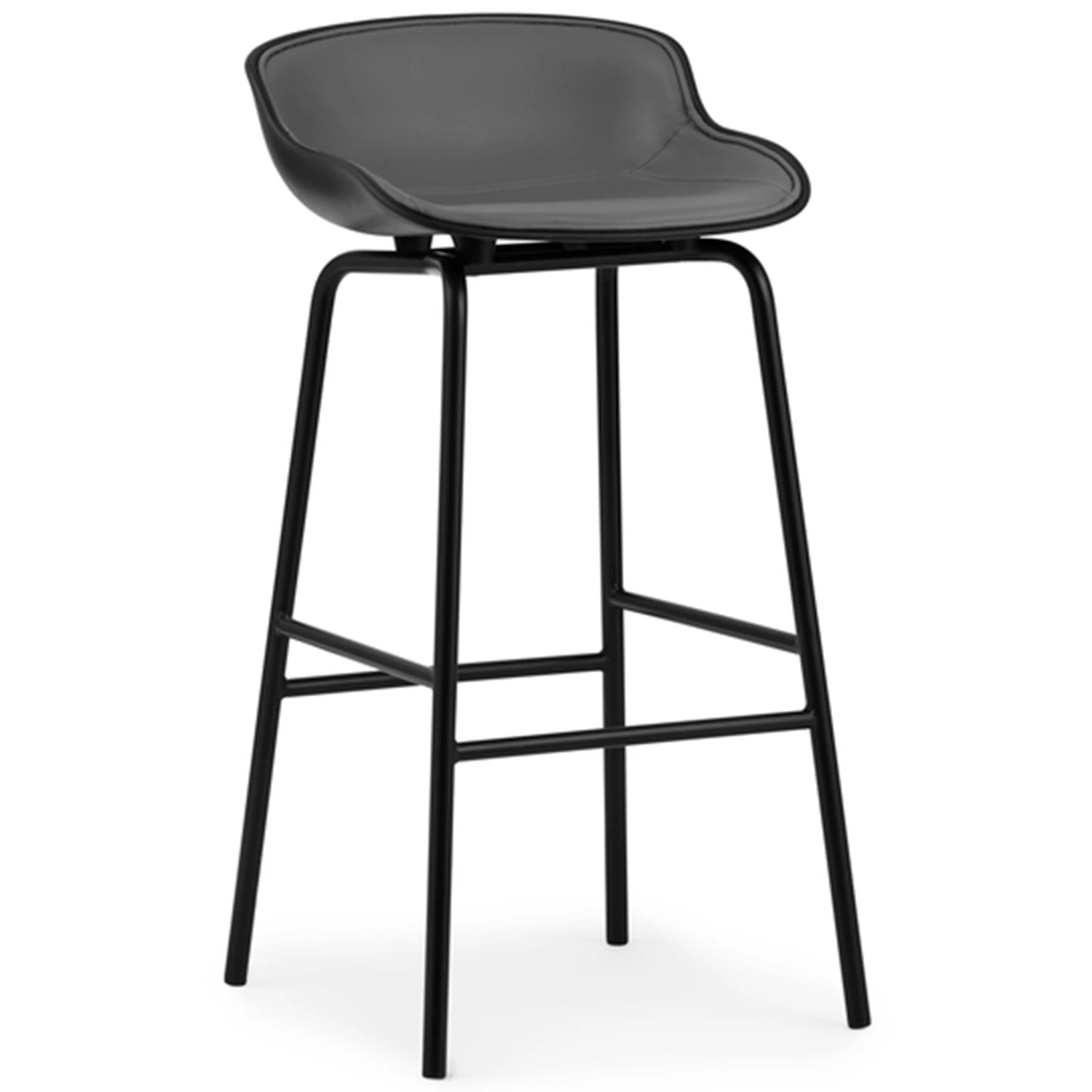 Normann Copenhagen Hyg Barstol 75 Cm Kl&auml;dd Framsida - Barstolar L&auml;der Svart