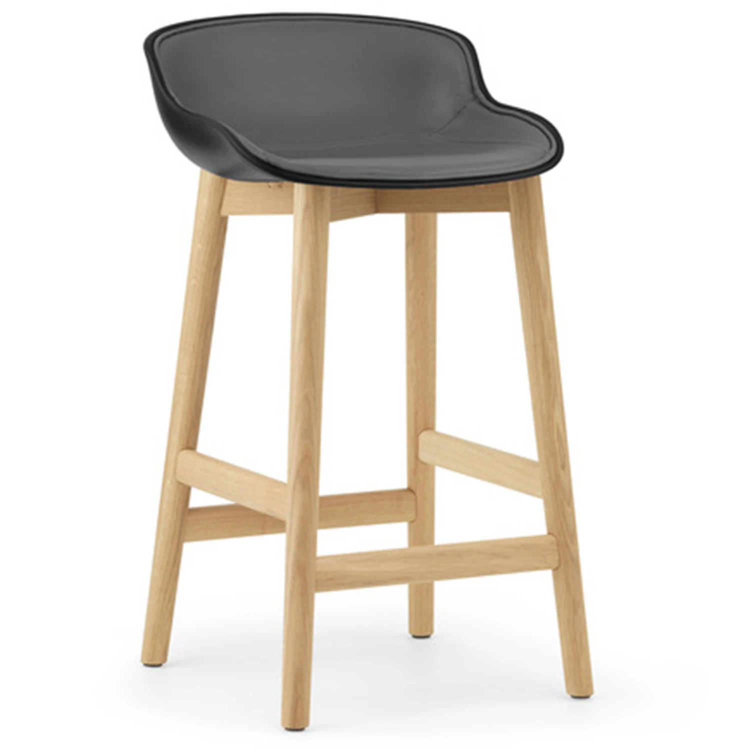 Normann Copenhagen Hyg Barstol 65 Cm Kl&auml;dd Framsida / Ek - Barstolar L&auml;der Svart