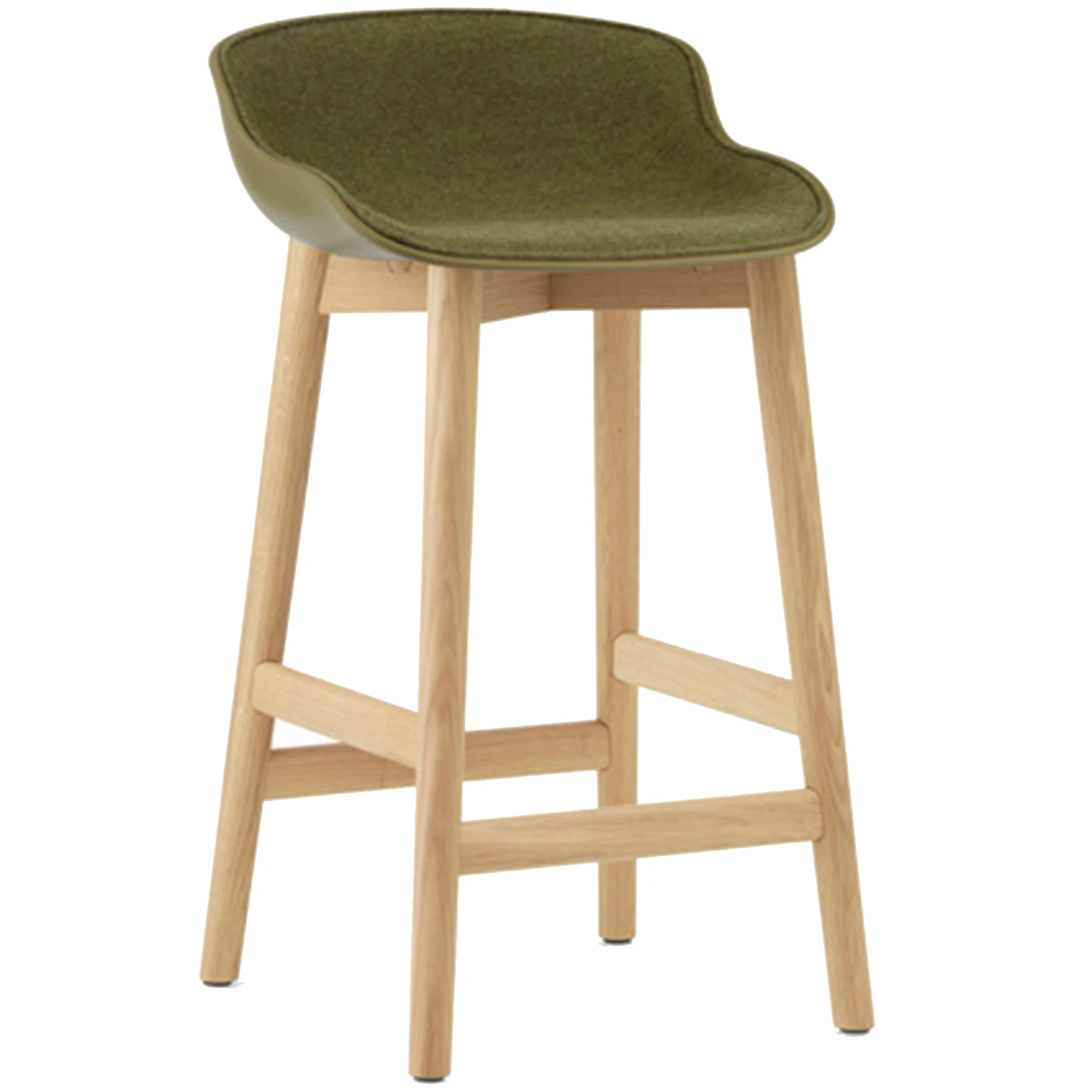 Normann Copenhagen Hyg Barstol 65 Cm Kl&auml;dd Framsida Oliv / Ek - Barstolar Nyull Olivgr&ouml;n
