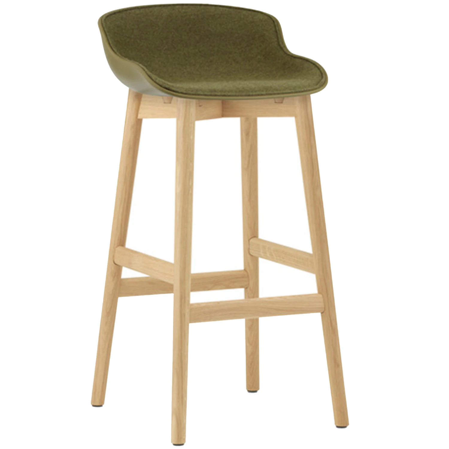 Normann Copenhagen Hyg Barstol 75 Cm Kl&auml;dd Framsida Oliv / Ek - Barstolar Nyull Olivgr&ouml;n