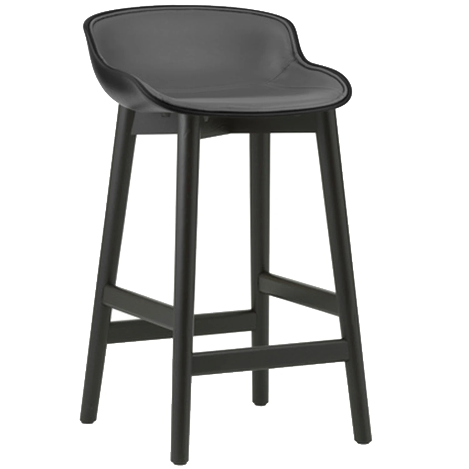 Normann Copenhagen Hyg Barstol 65 Cm Kl&auml;dd Framsida / Ek - Barstolar L&auml;der Svart