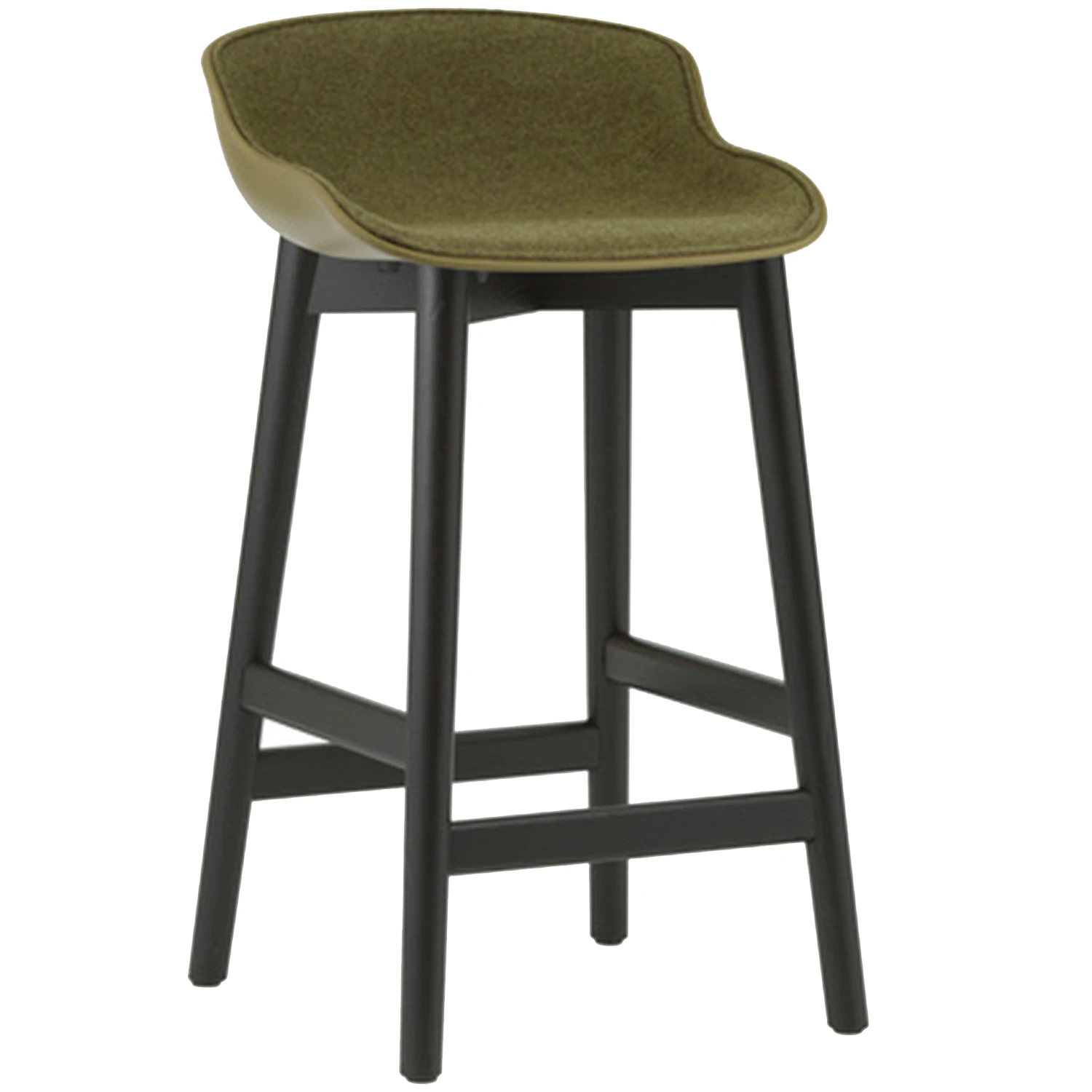 Normann Copenhagen Hyg Barstol 65 Cm Kl&auml;dd Framsida Oliv / Svart Ek - Barstolar Nyull Olivgr&ouml;n