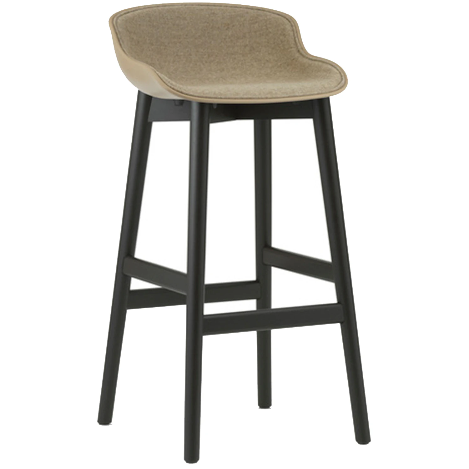 Normann Copenhagen Hyg Barstol 75 Cm Kl&auml;dd Framsida / Svart Ek - Barstolar Nyull Sand