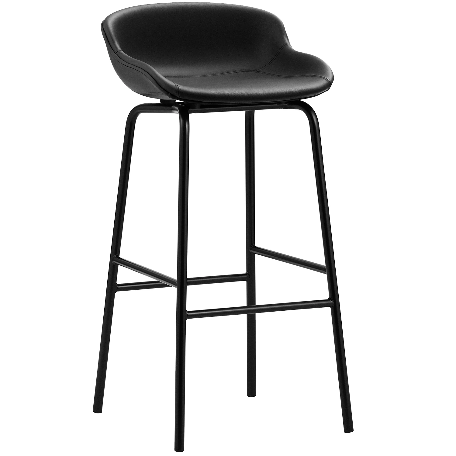 Normann Copenhagen Hyg Barstol 75 Cm L&auml;der / - Barstolar Ull Svart