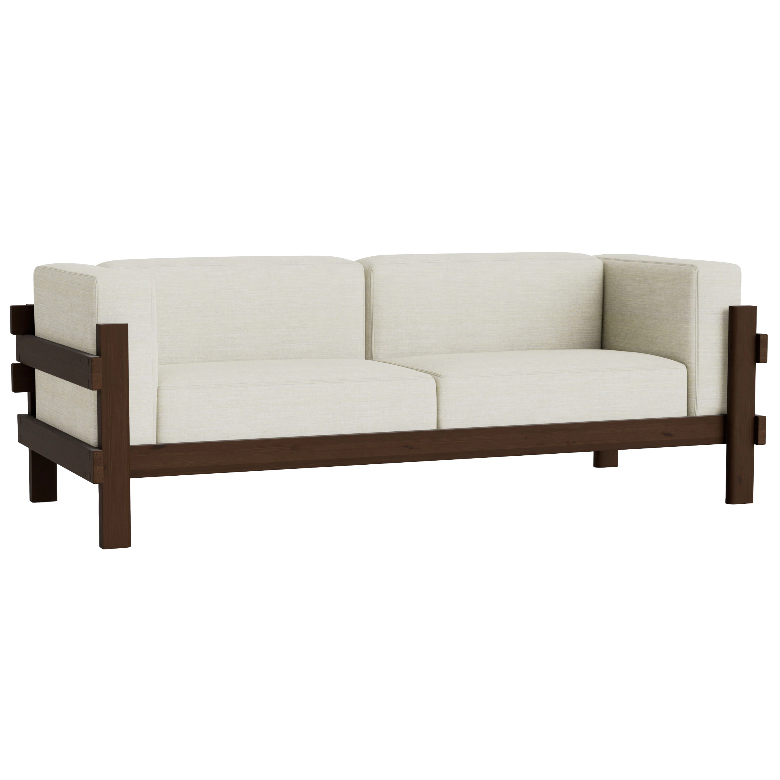 Normann Copenhagen Kube 3-sitssoffa / Remix 223 - 3-sitssoffor Textil M&ouml;rkbrun