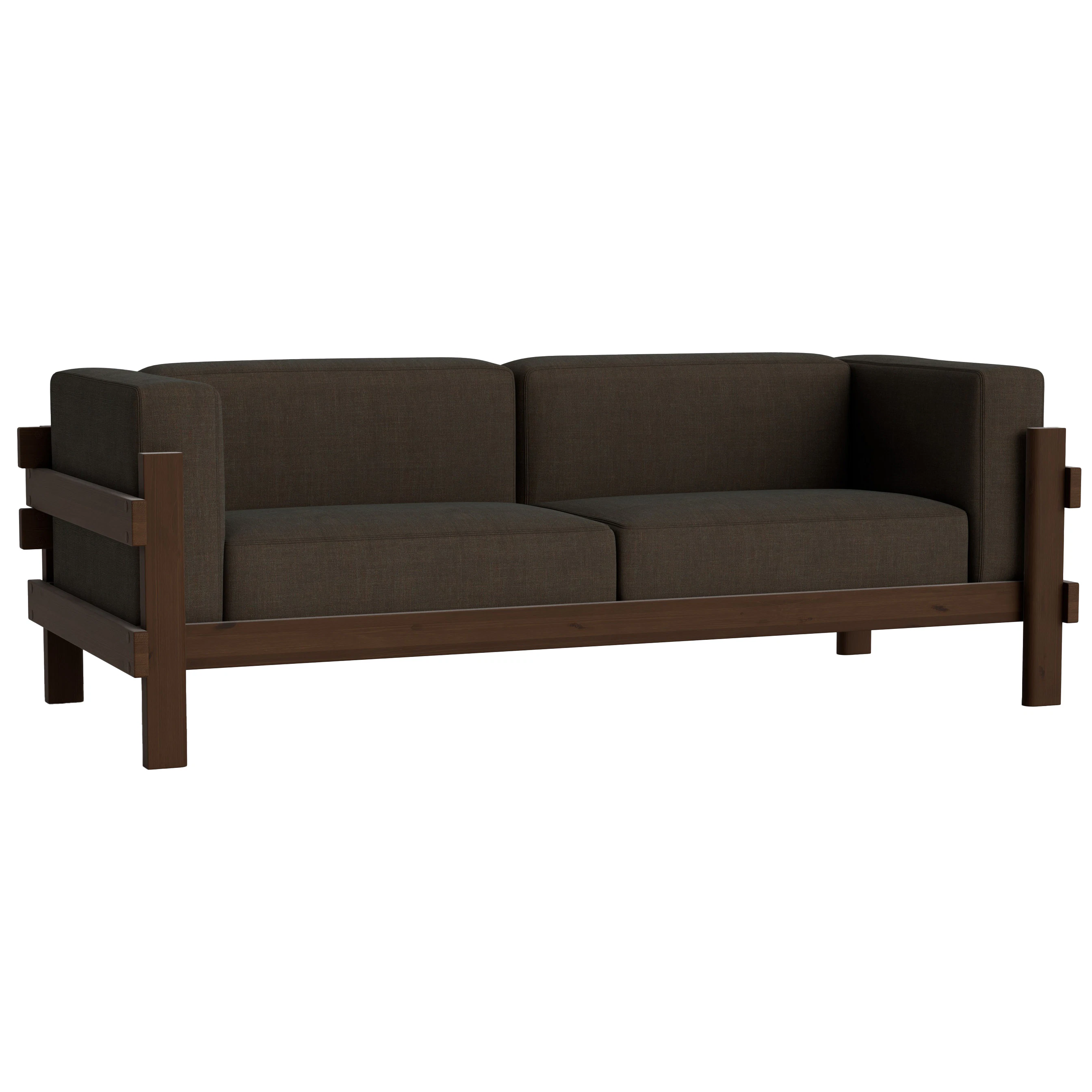 Normann Copenhagen Kube 3-sitssoffa / Remix 356 - 3-sitssoffor Textil M&ouml;rkbrun