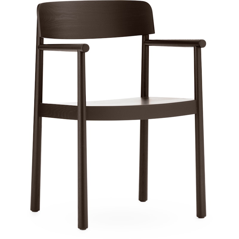 Timb Stol Med Armstöd, Brun