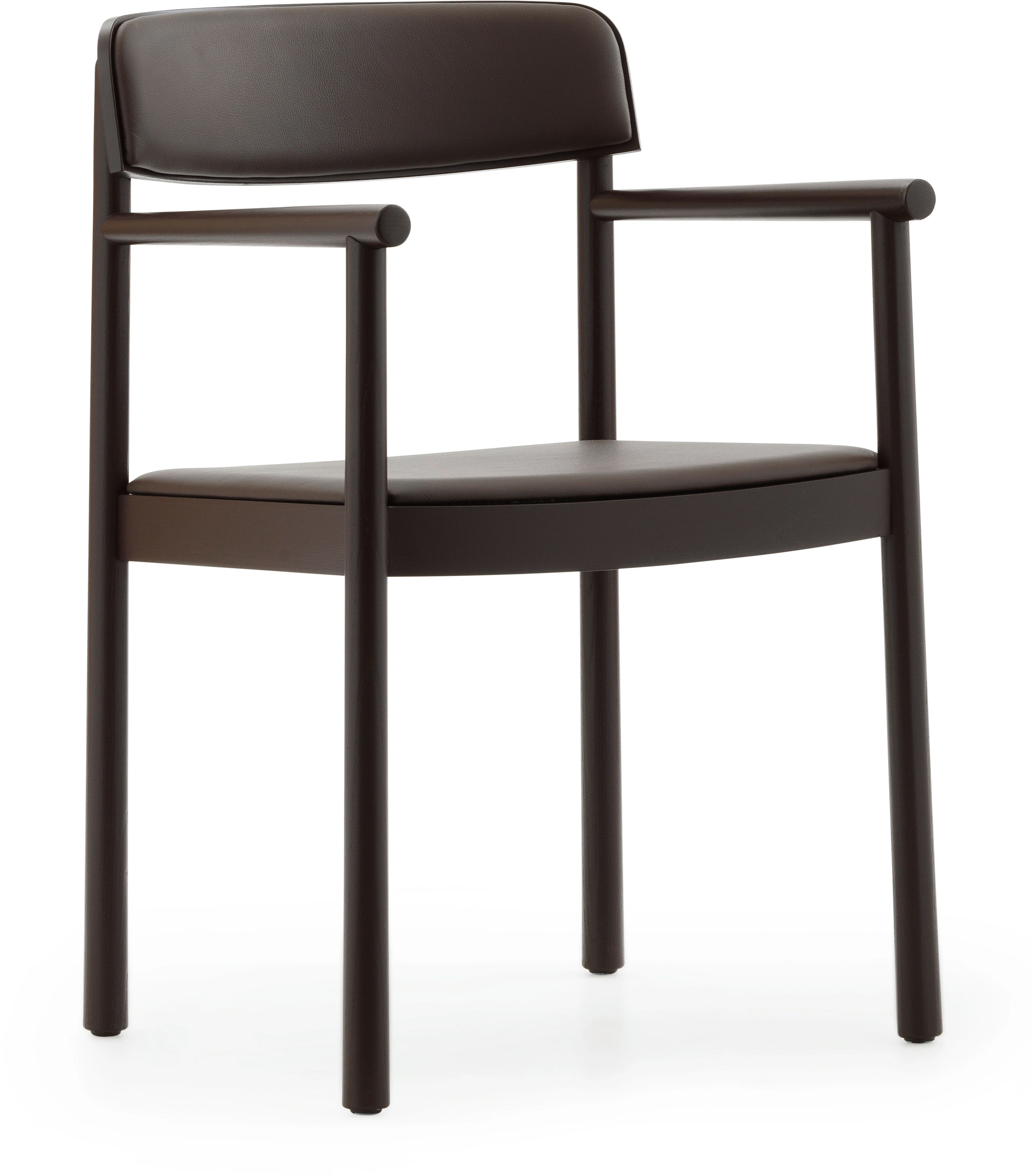 Normann Copenhagen Timb Stol Med Armstöd / Ultra Leather Chocolate - Stolar Ask Brun