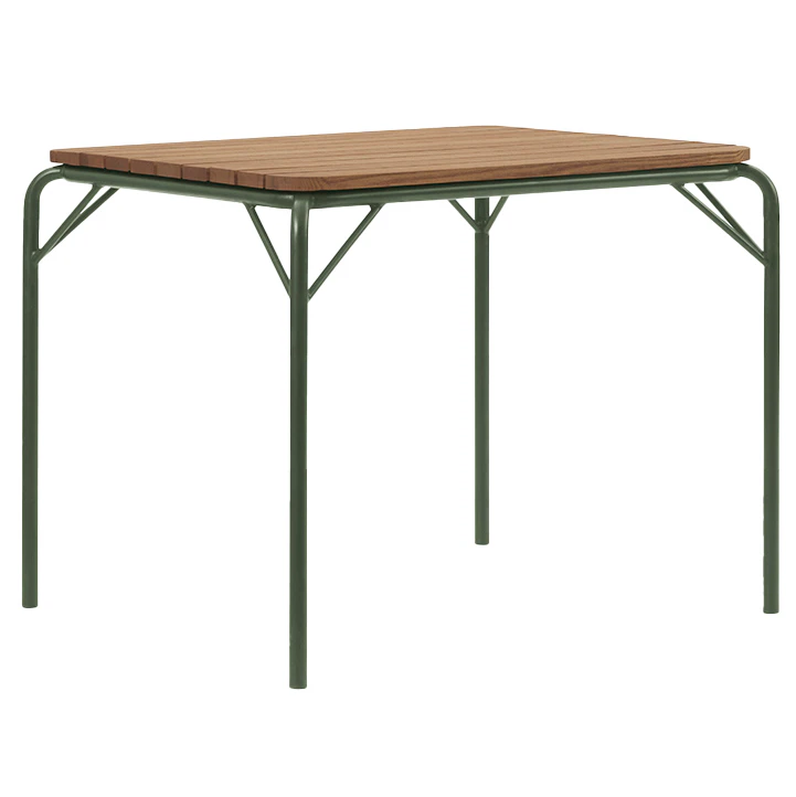 Normann Copenhagen Vig Bord 90x90 Cm Robiniaträ / - Trädgårdsbord Pulverlackat Stål Mörkgrön