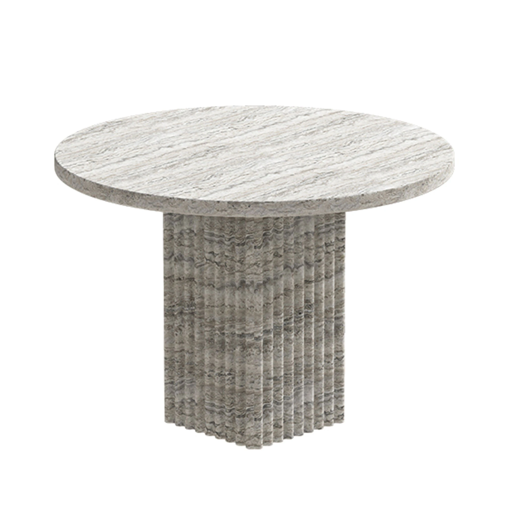 Norr11 Soho Soffbord &Oslash;50 Cm - Soffbord Travertin Silver Travertine