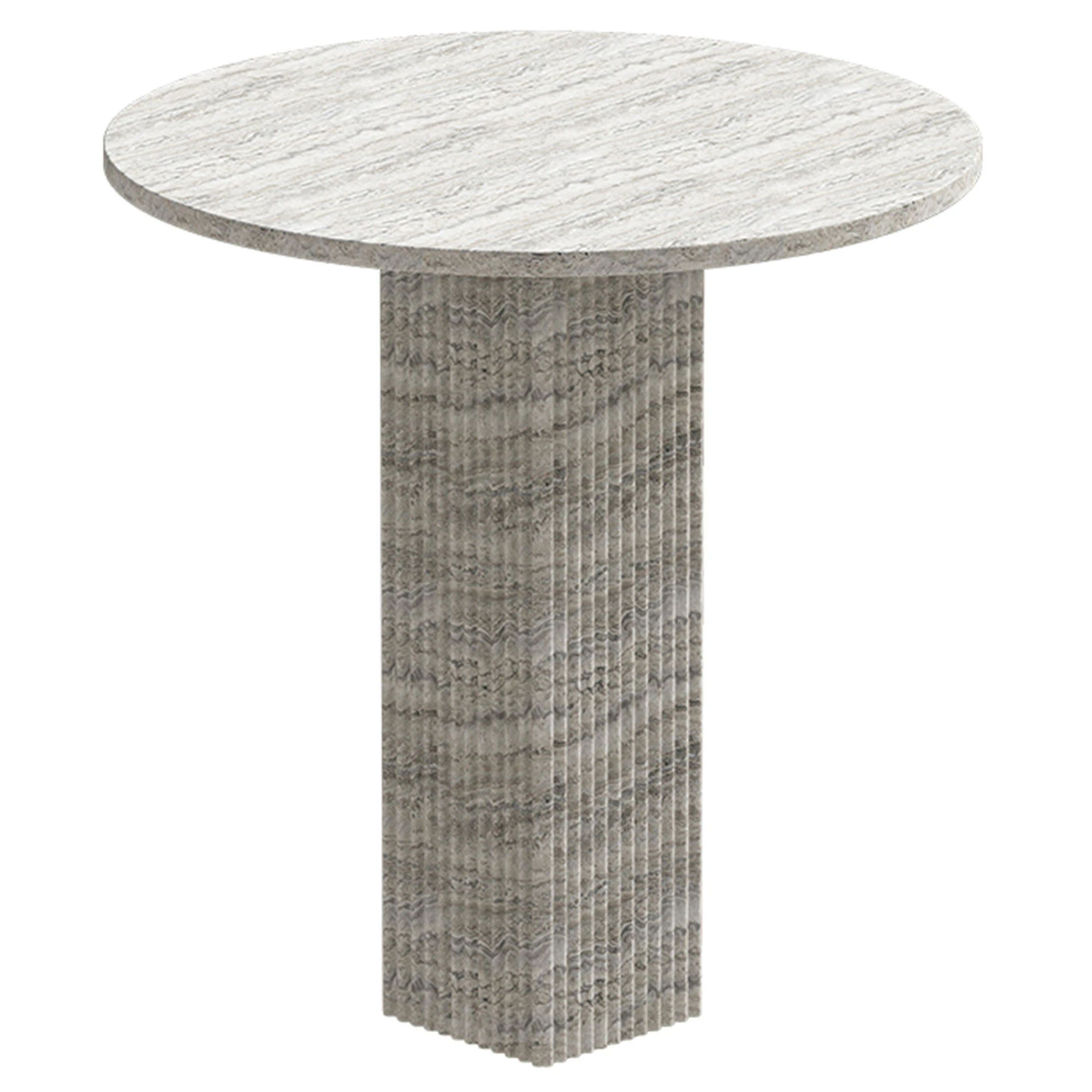 Norr11 Soho Matbord &Oslash;80 Cm - Matbord & Barbord Travertin Silver Travertine
