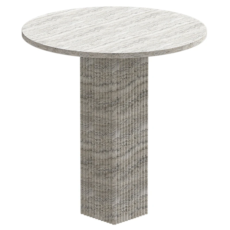 Soho Matbord Ø80 cm, Silver Travertine