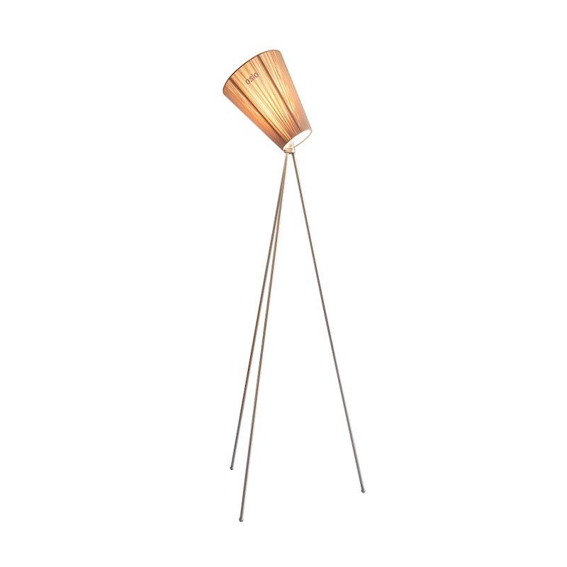 Oslo Wood Golvlampa, Stål/Beige